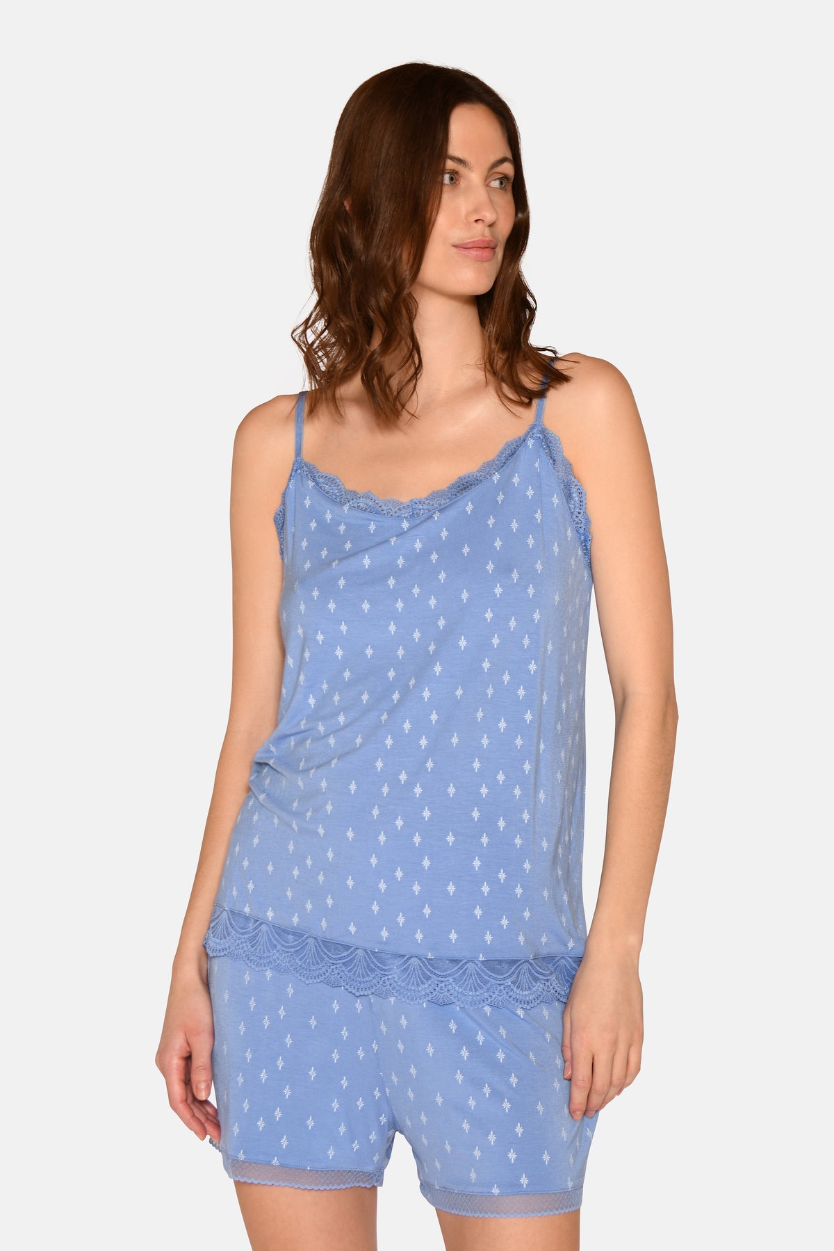 Kendall Chemise Top, Azurine AOP