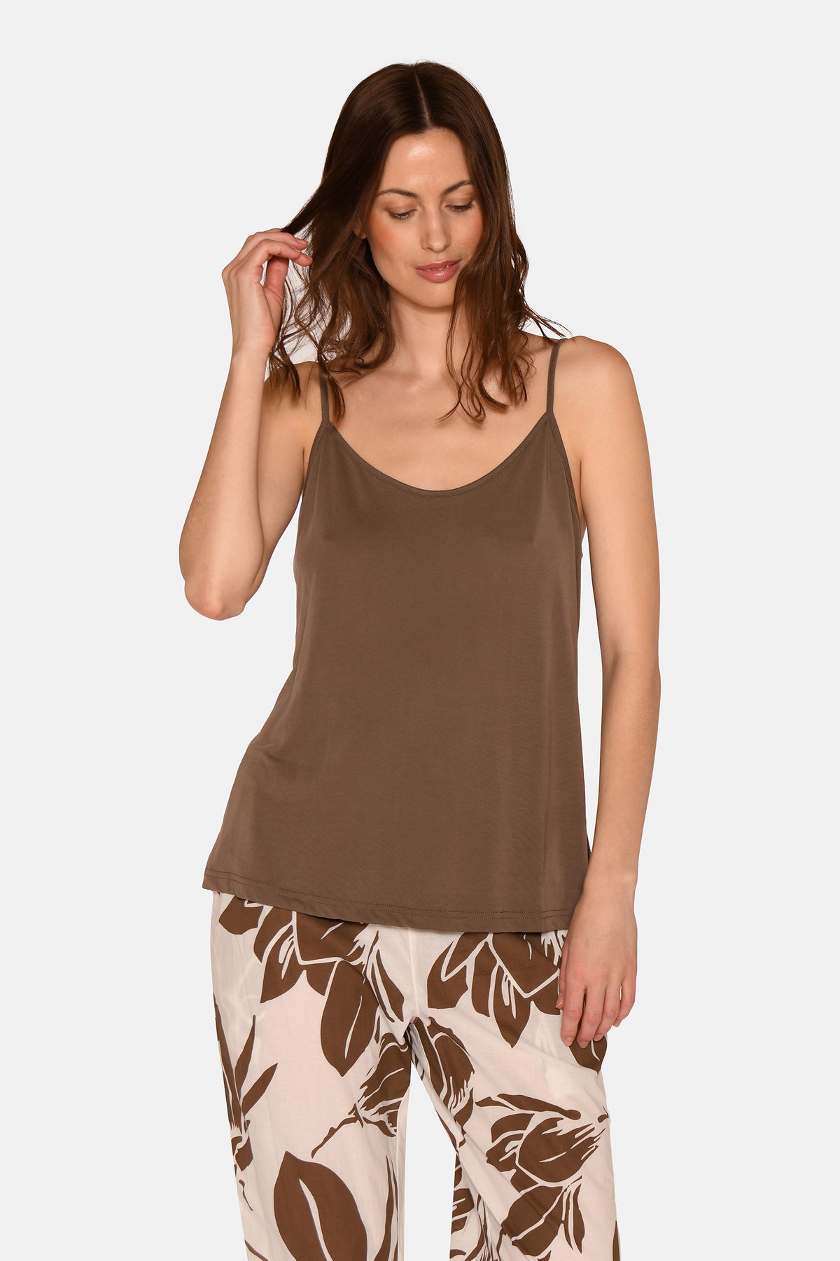 Kendall Chemise Top, Chocolate Chip