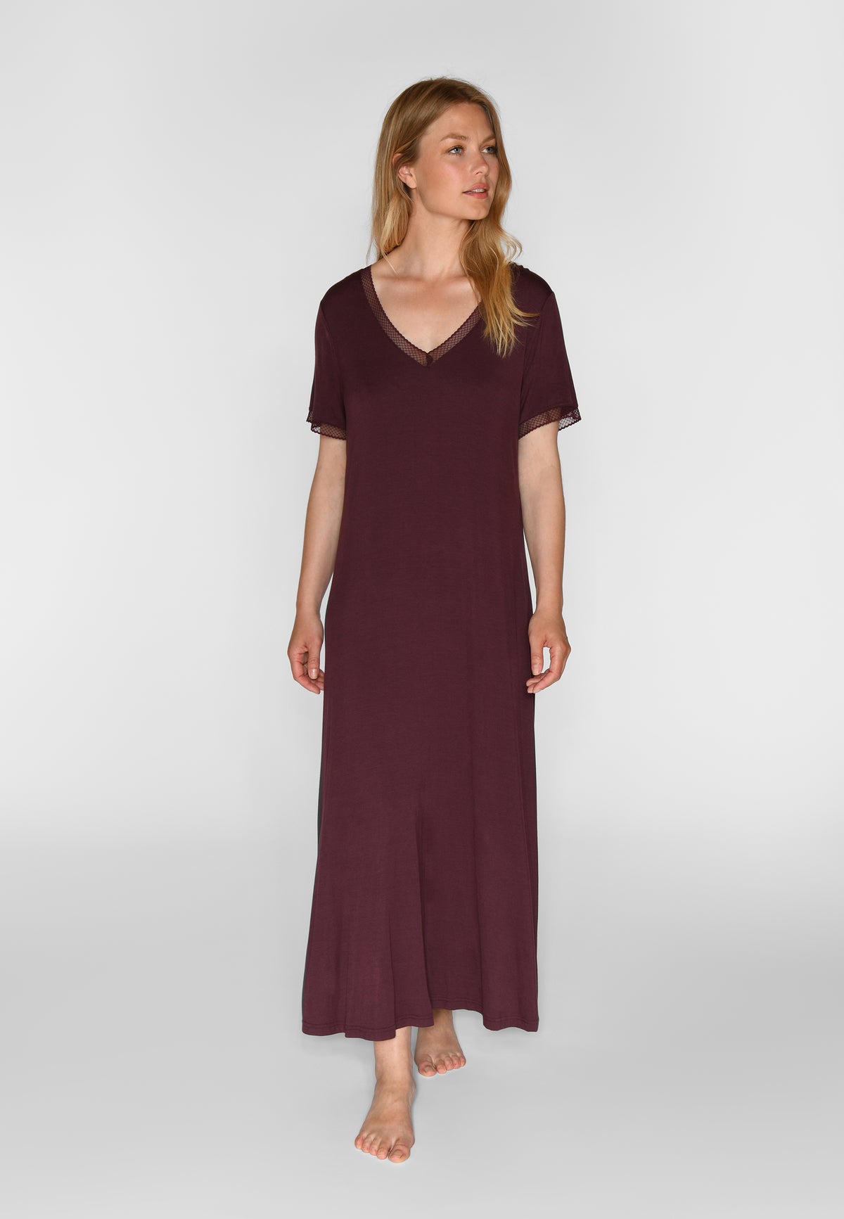 Jacqueline S/S Long Dress, Fudge