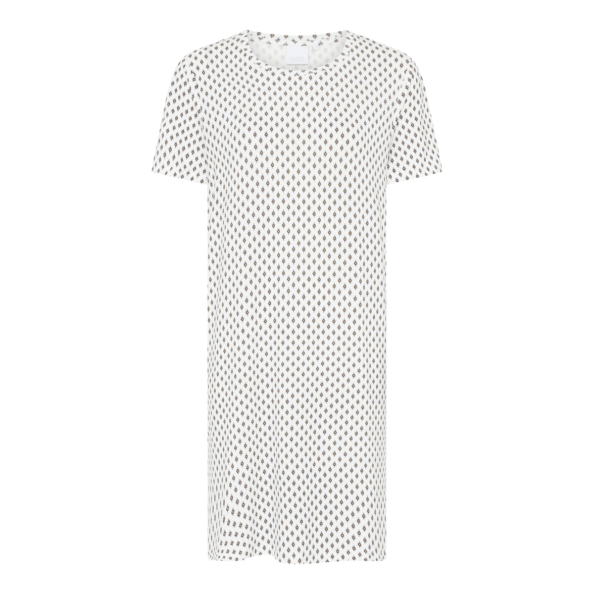 Nicole S/S Dress, Snow white AOP