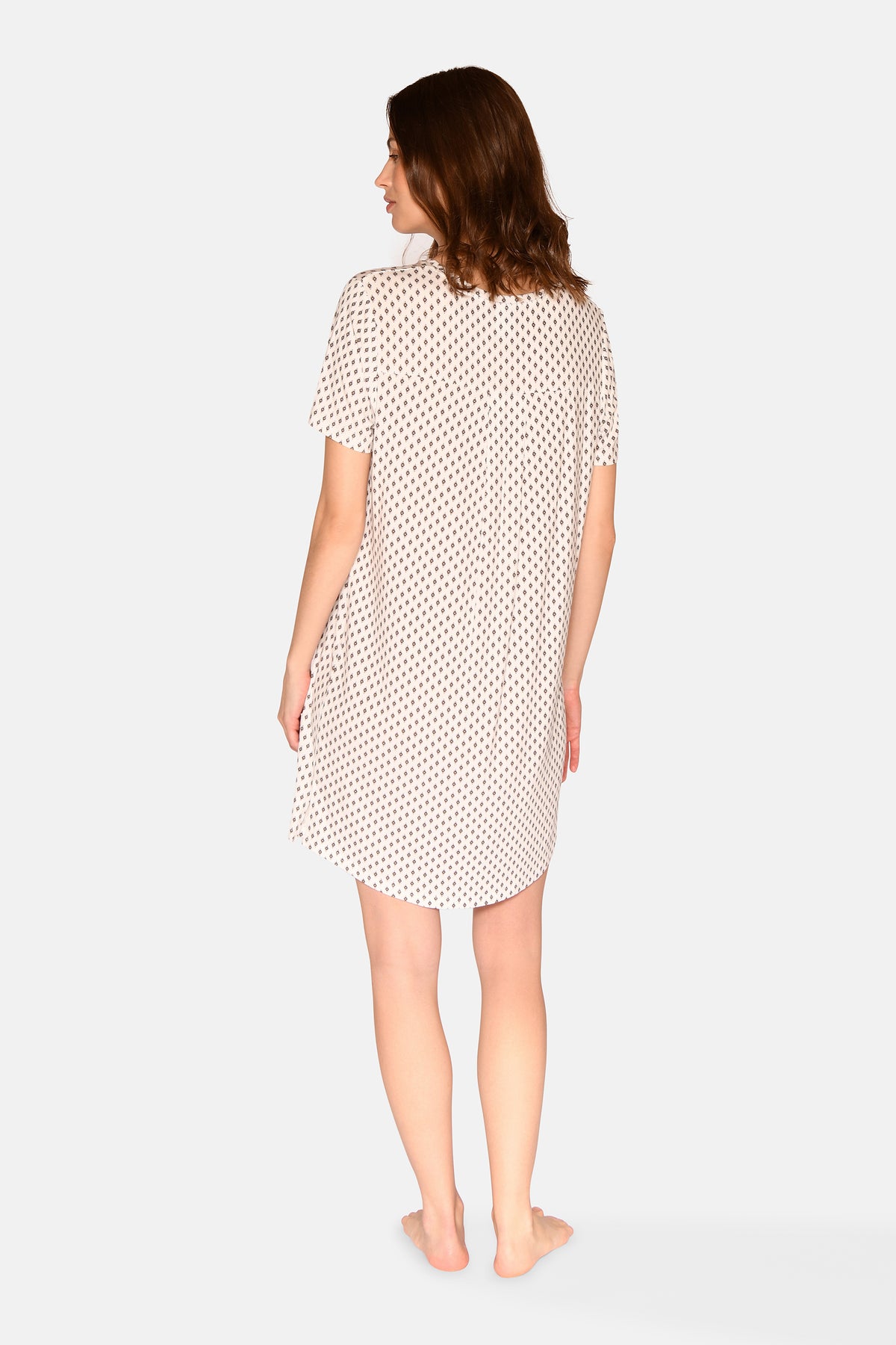 Nicole S/S Dress, Snow white AOP