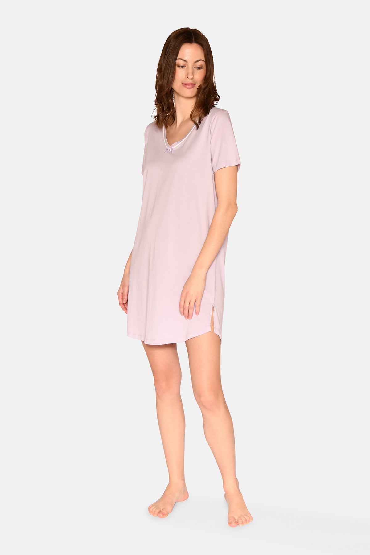 Nicole S/S V-neck Dress, Misty Lilac
