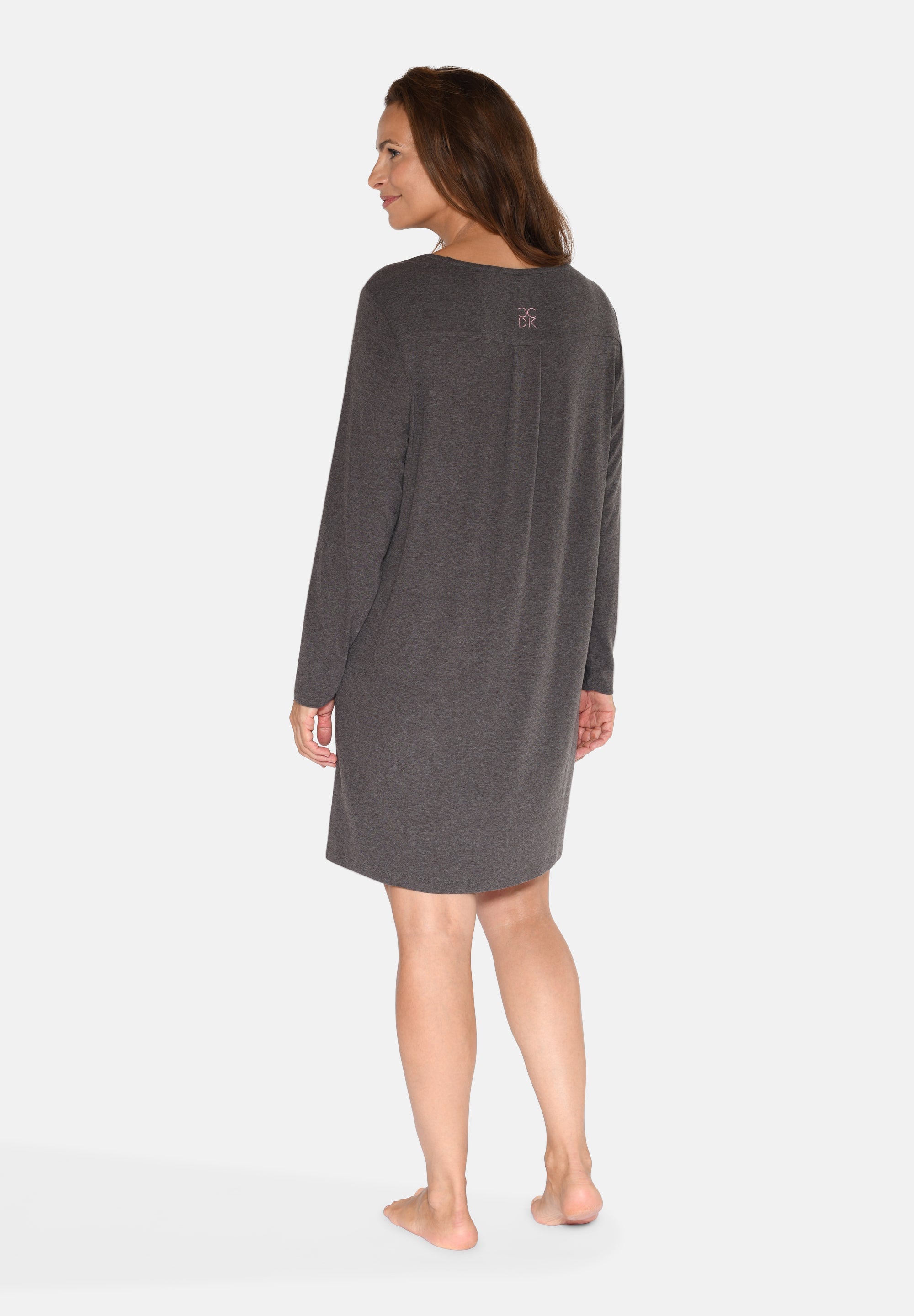 Bea Long Sleeve Dress, Seal Brown Melange