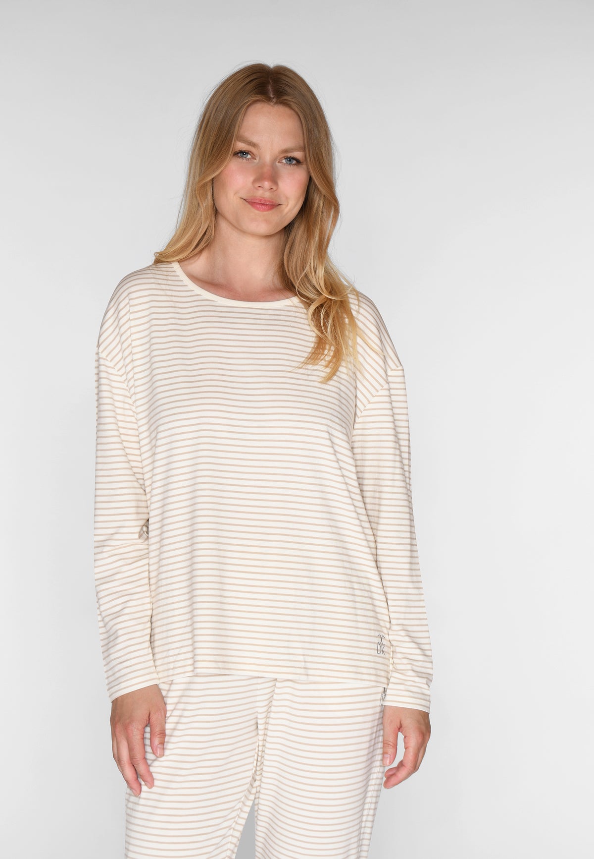 Britt L/S T-shirt, Cement Stripe