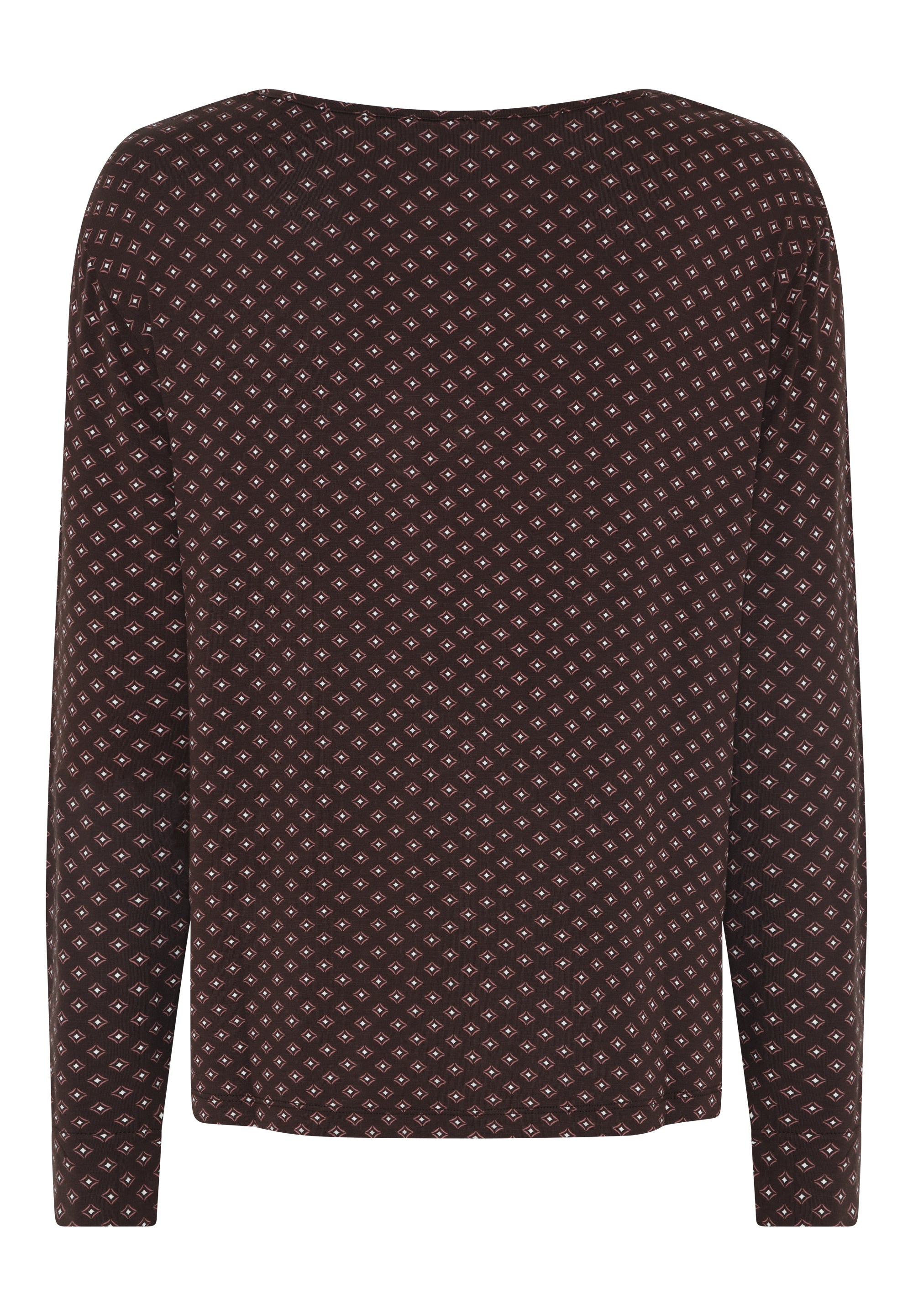 Nisha Long Sleeve T-shirt, Seal Brown AOP