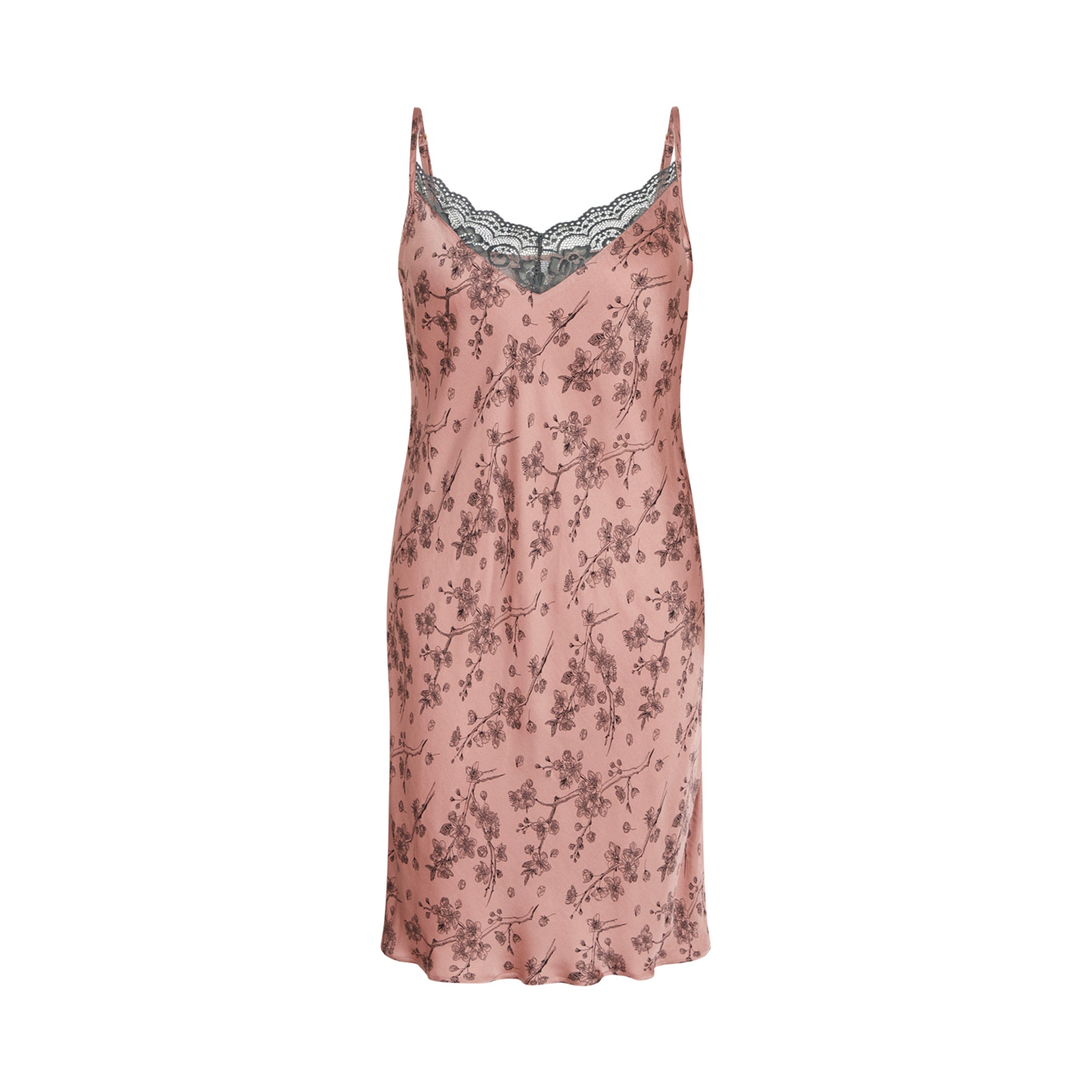 Laura Chemise Dress, Old Rose AOP