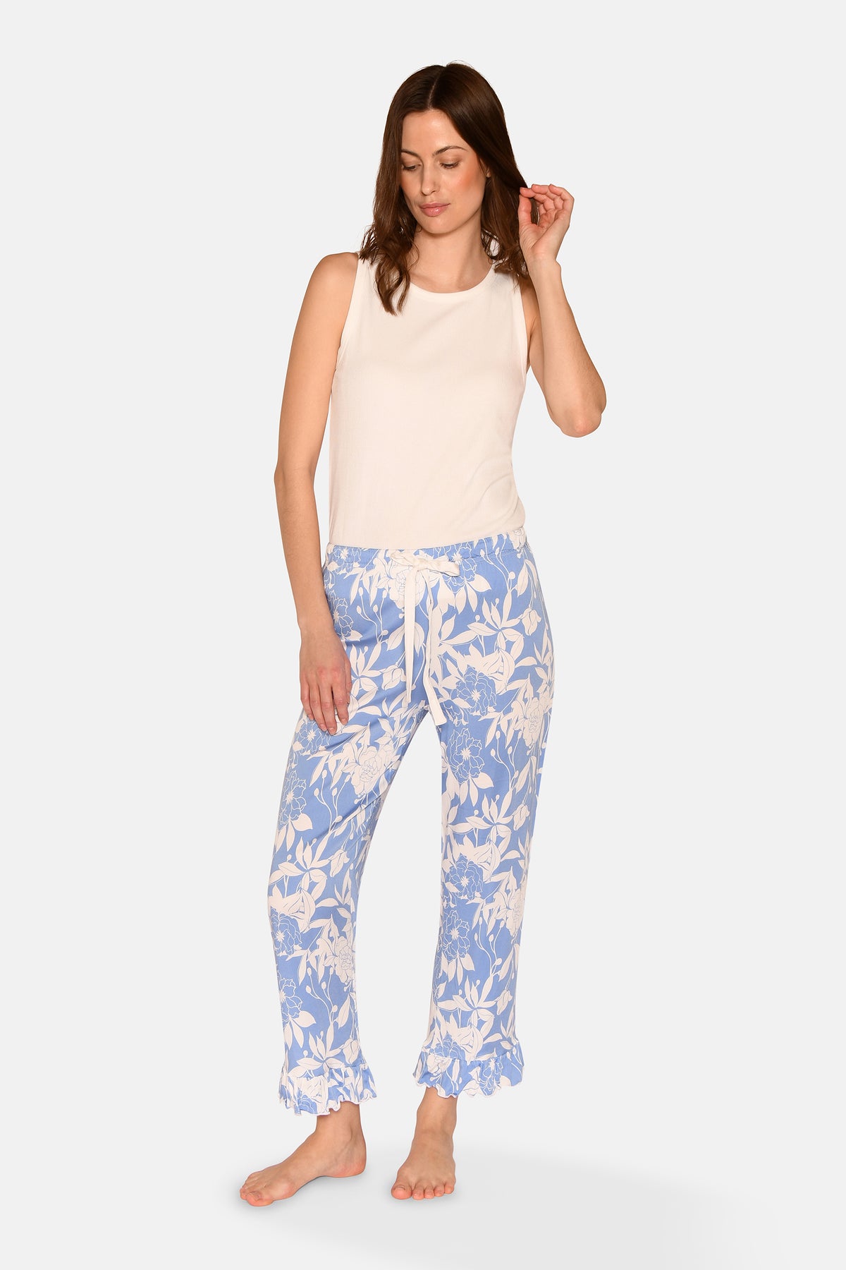 Saga Crop Pants, Azurine AOP.