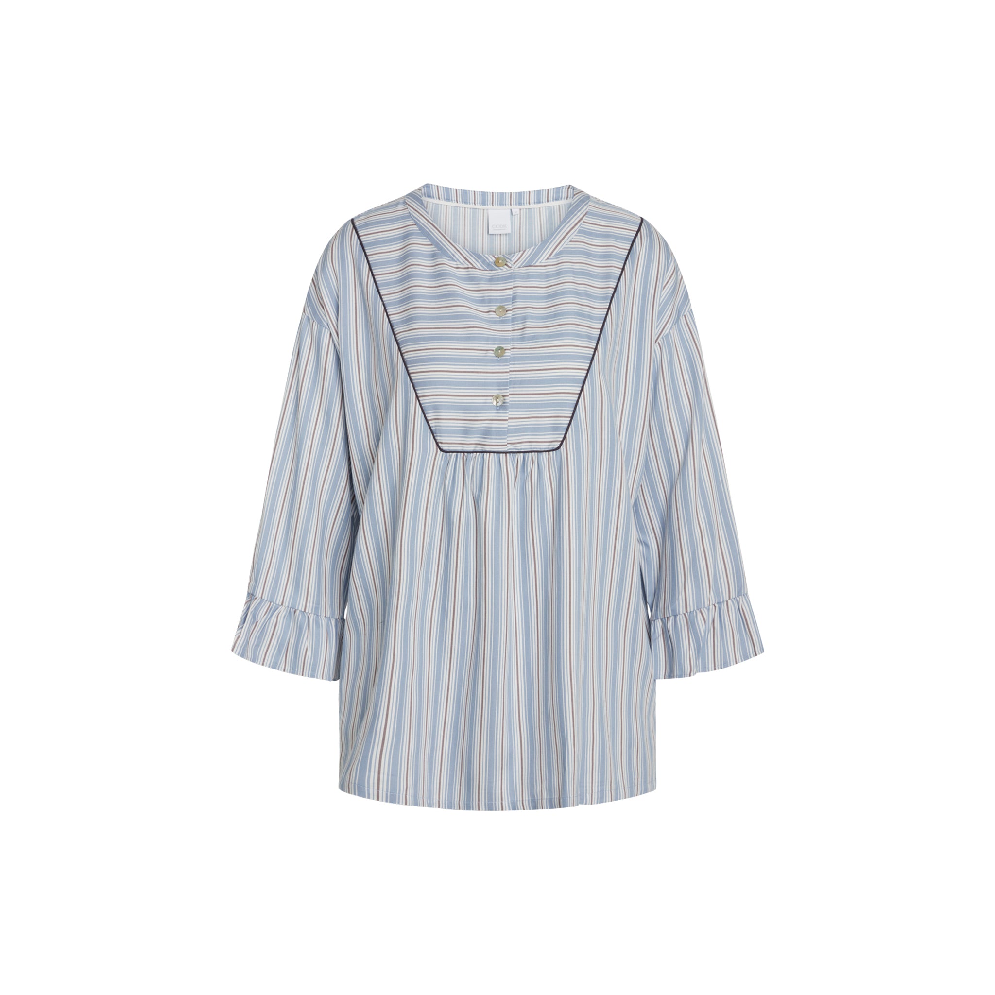 Ninna Blouse, Faded Denim Stripe