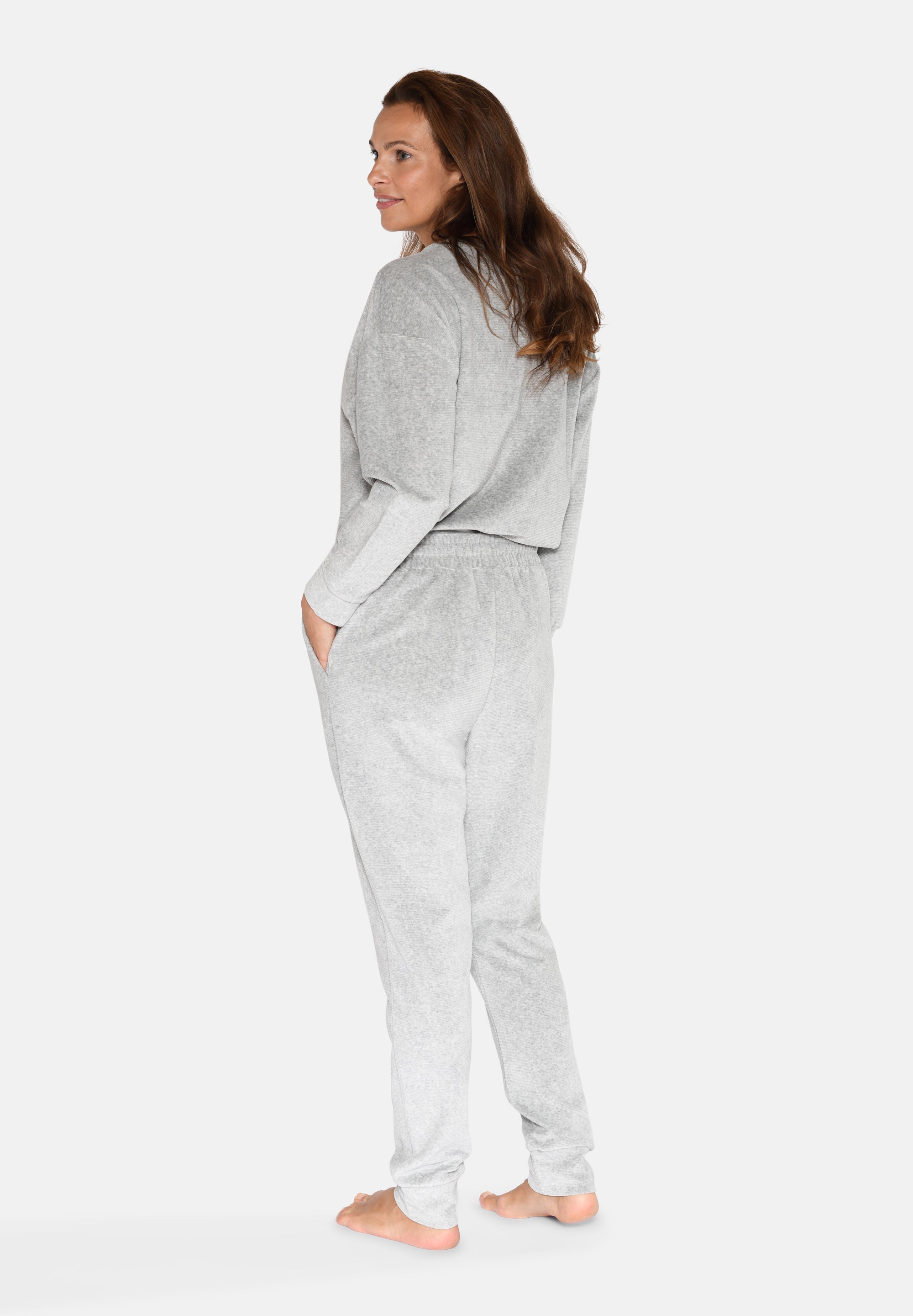 Sigrid Pants, Light Grey Melange
