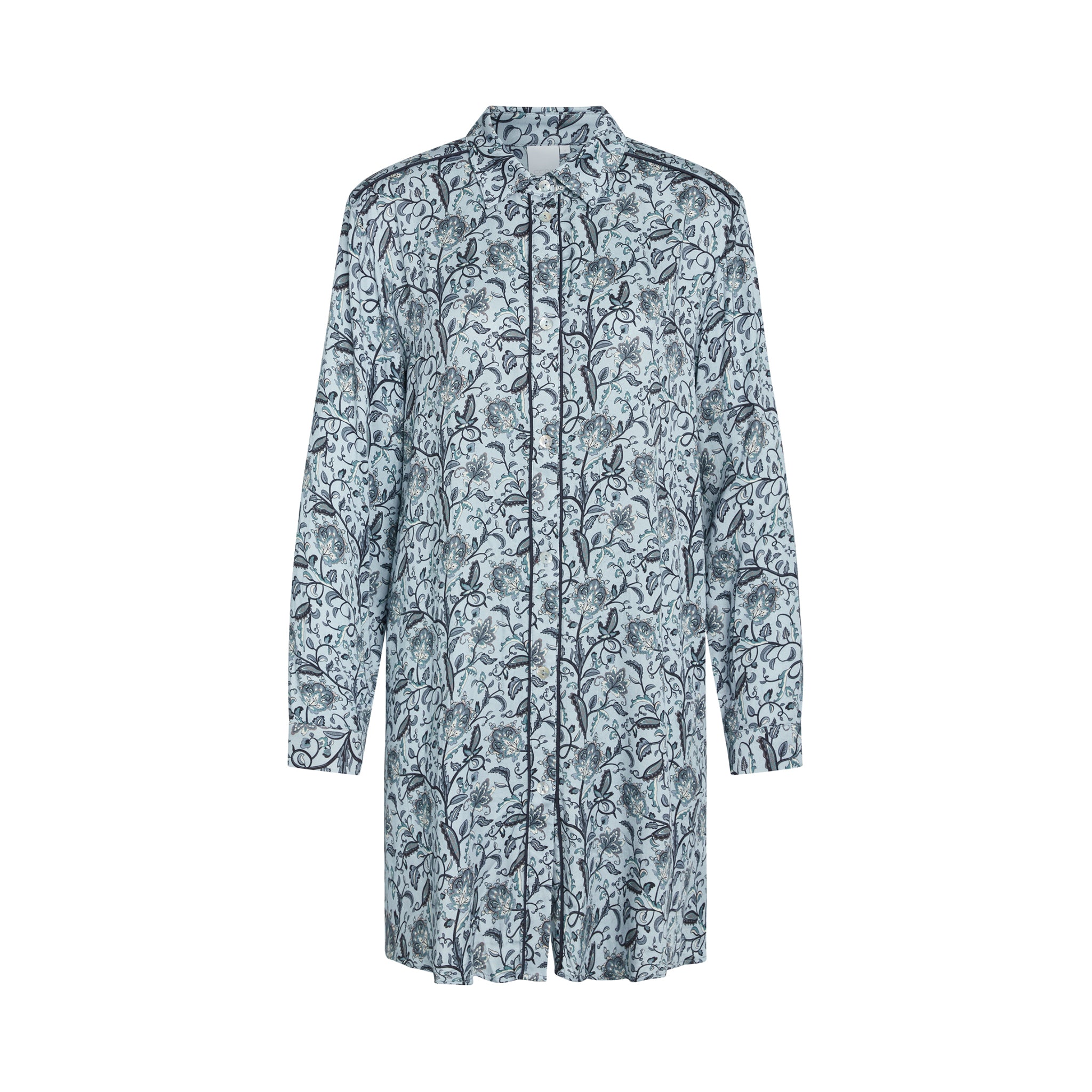 Jinna Boyfriend Shirt, Celestian Blue AOP