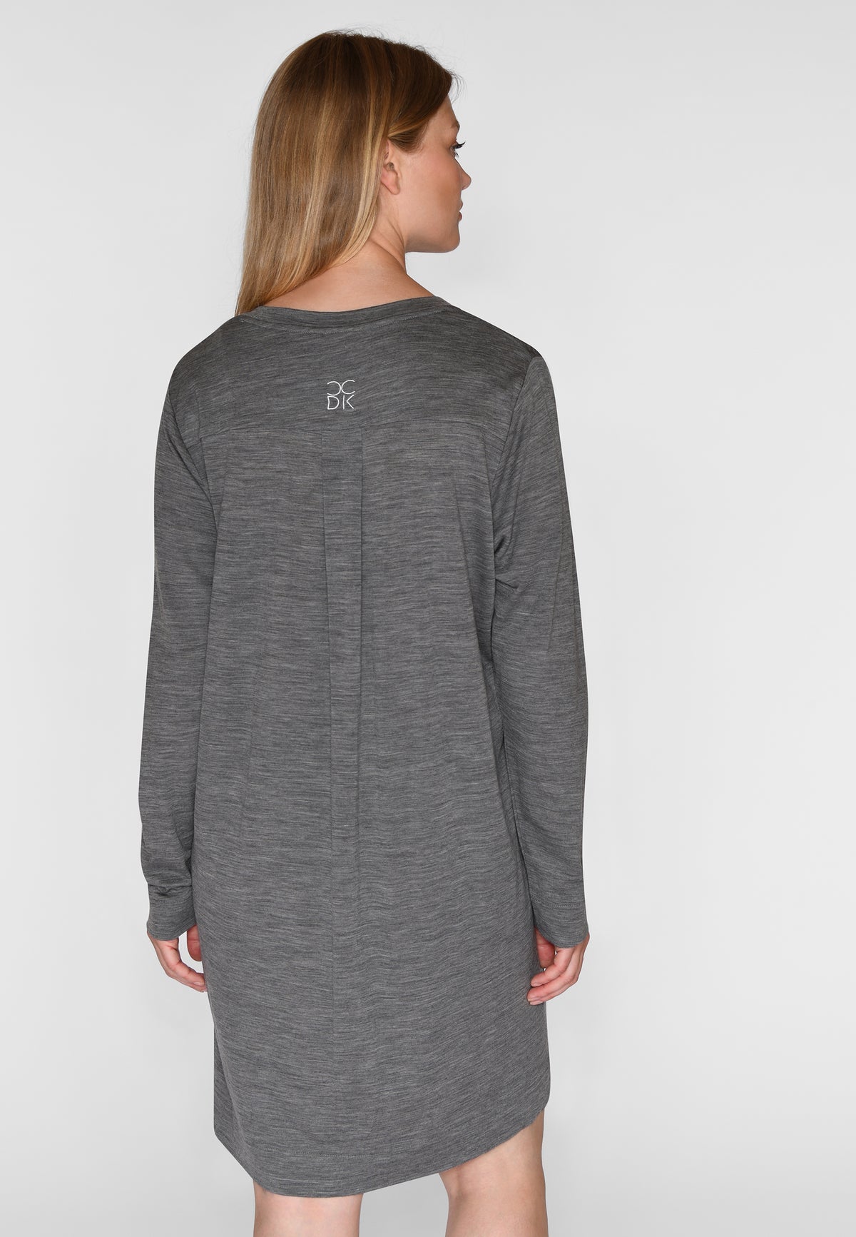 Marcia L/S Dress, Dark Grey Melange