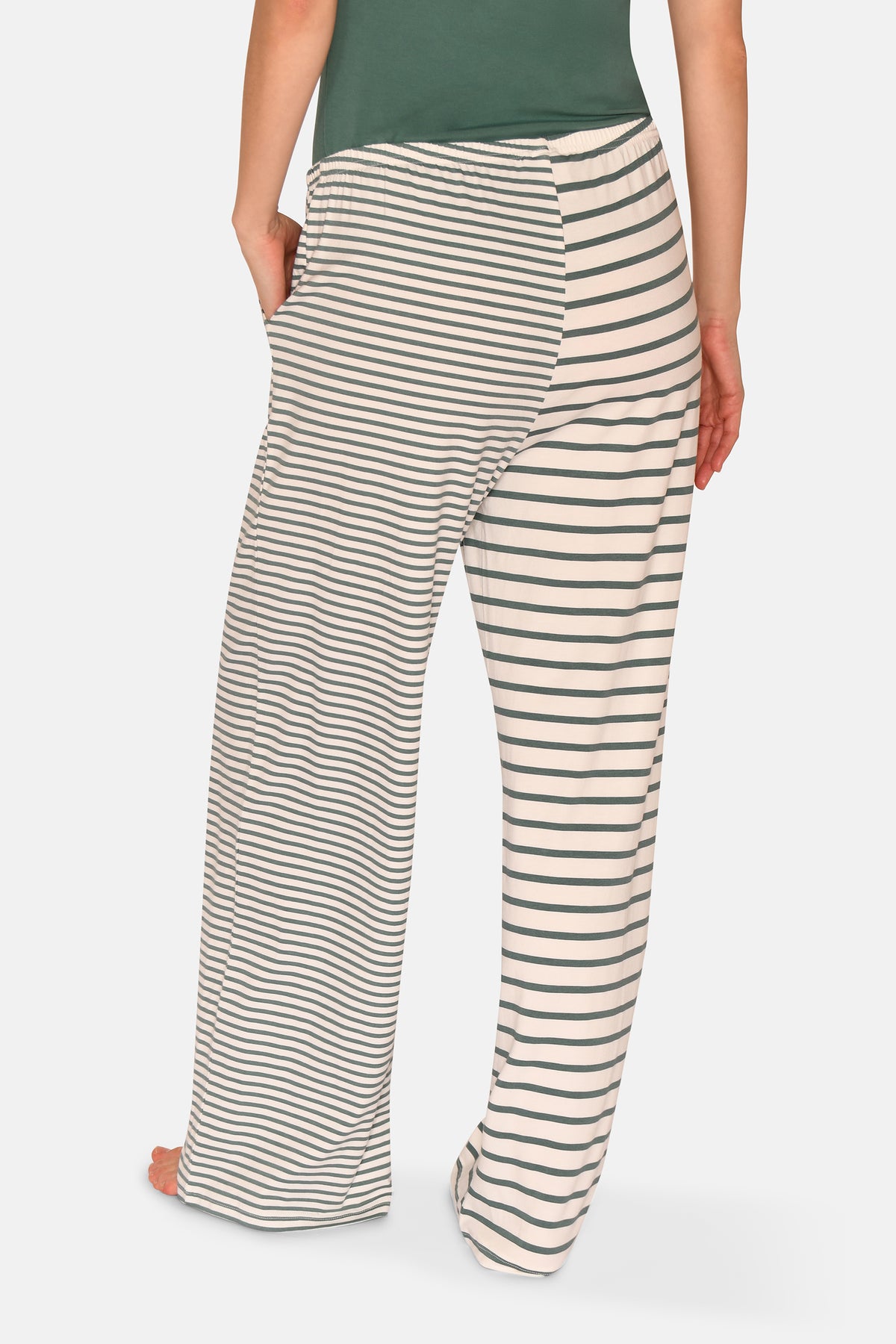 Amy Loose Pants, Sagebrush Green Stripe.