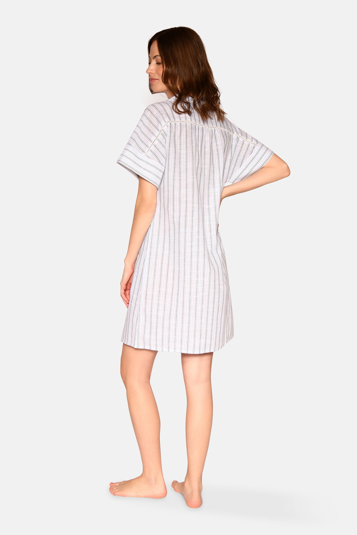 Aya Dress, Sagebrush Green Stripe