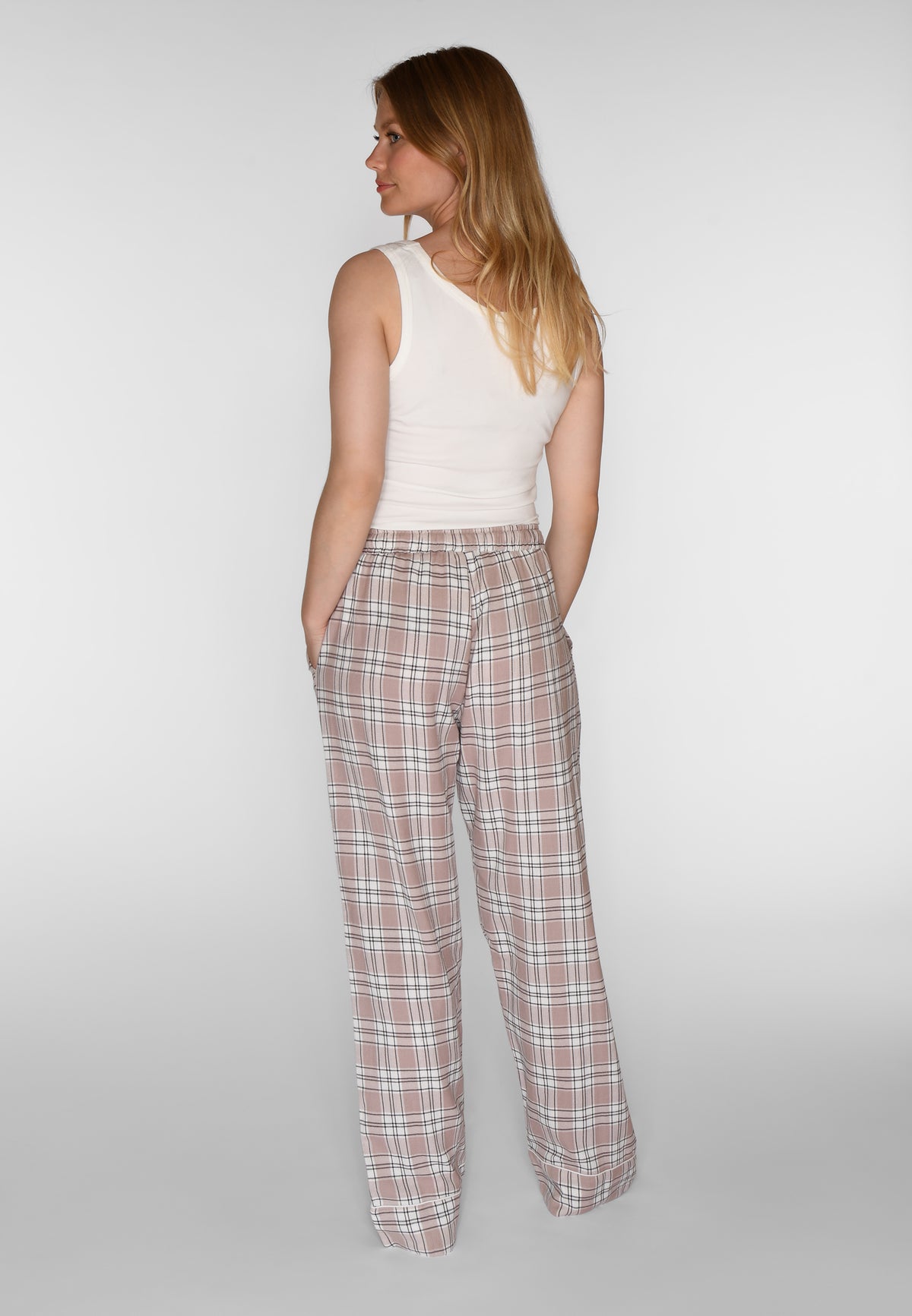 Nicola Check Pants, Violet Ice Check