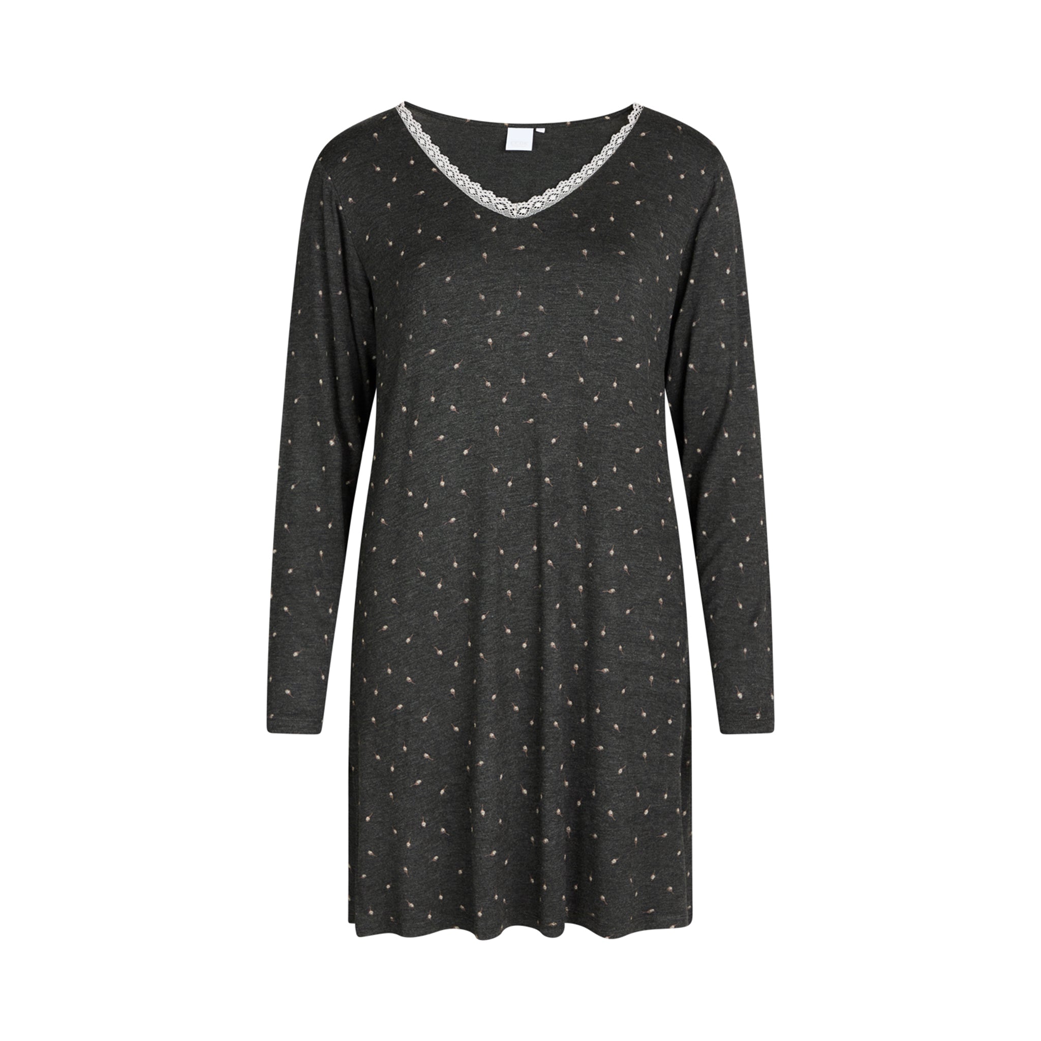 Jacqueline Long Sleeve Dress, Dark Grey Melange