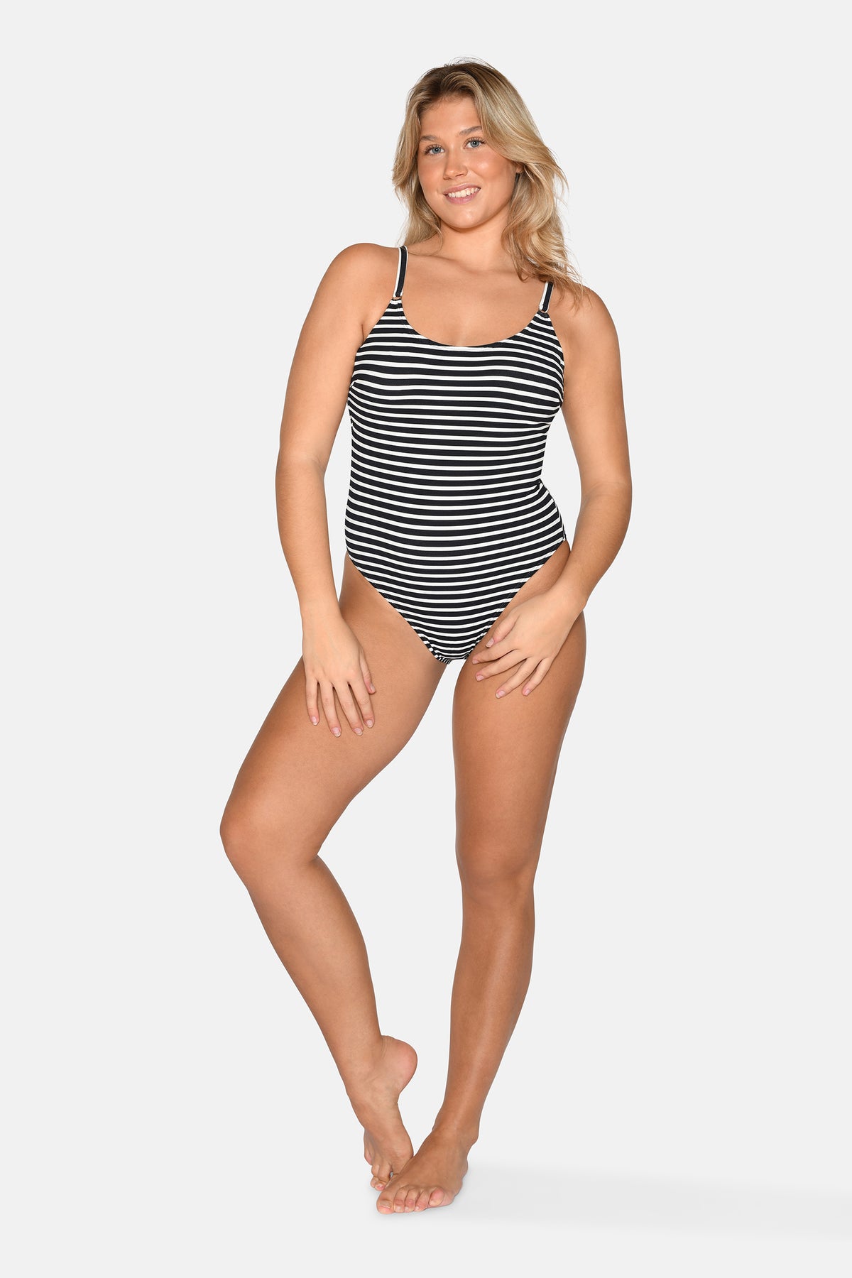 Bella Swimsuit w. Wire, Black Stripe