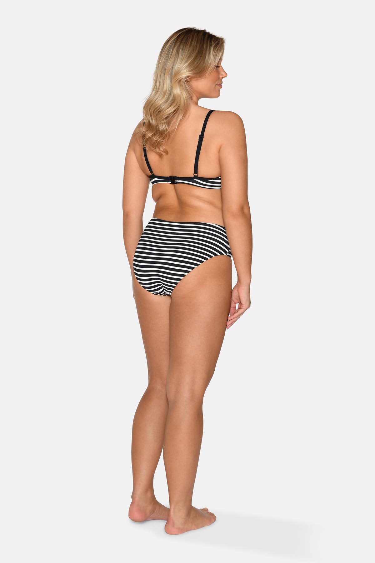 Brianna Midi Bikini Brief, Black Stripe