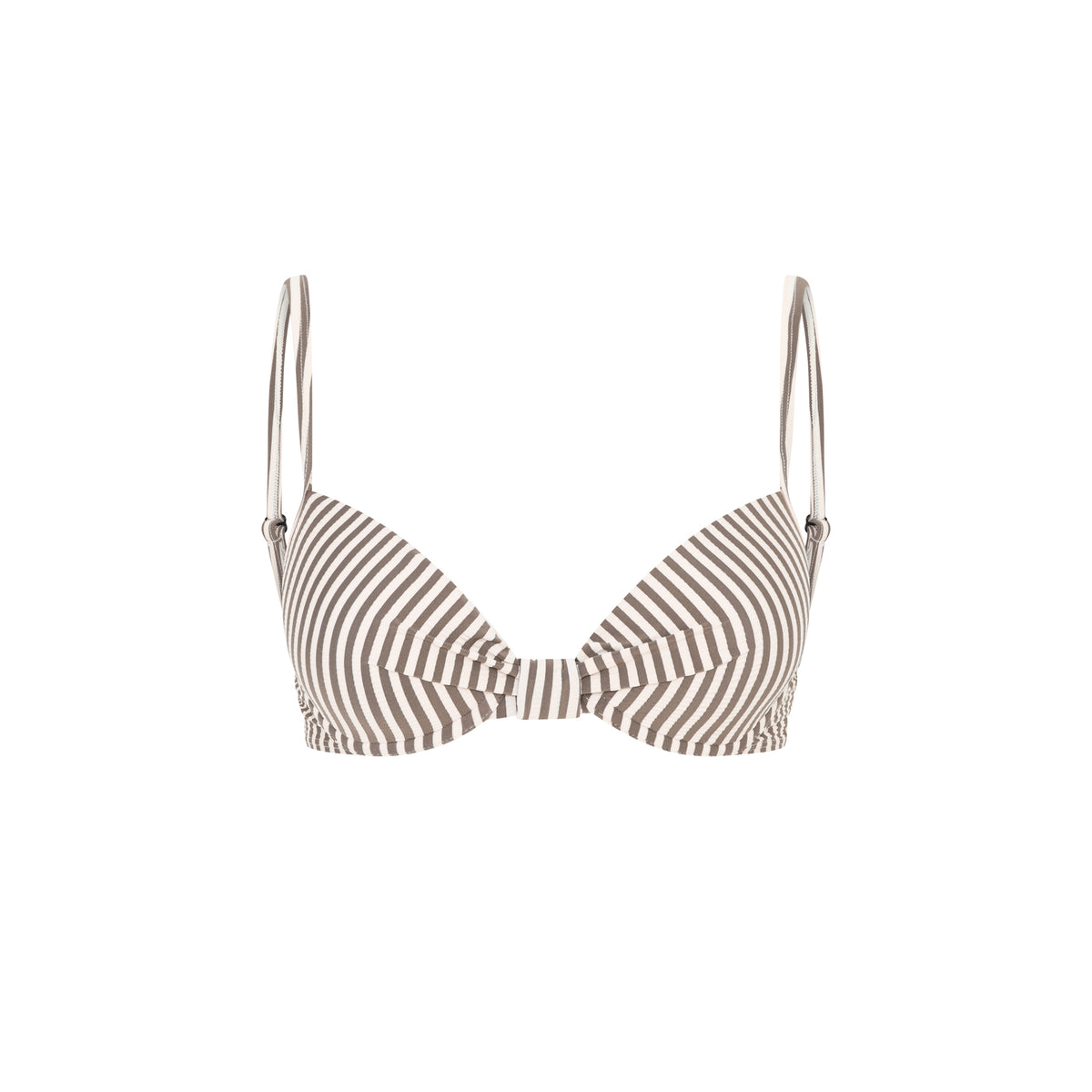 Demi Bikini Top Moulded w. Wire, Chocolate Chip Stripe