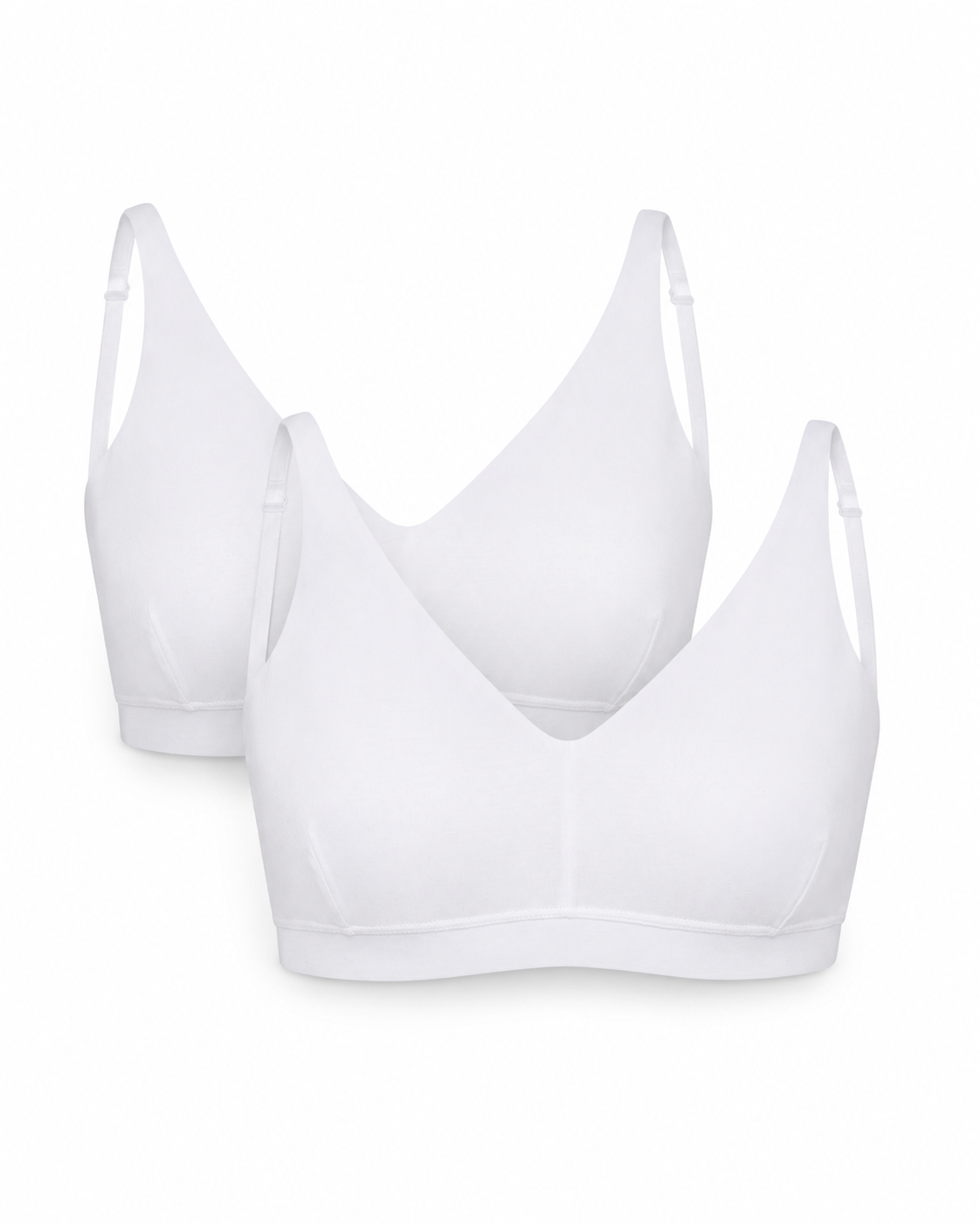 2-Pack Modal Bra Top, White