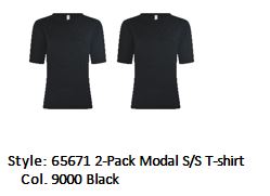 2-Pack Modal S/S T-shirt, Black