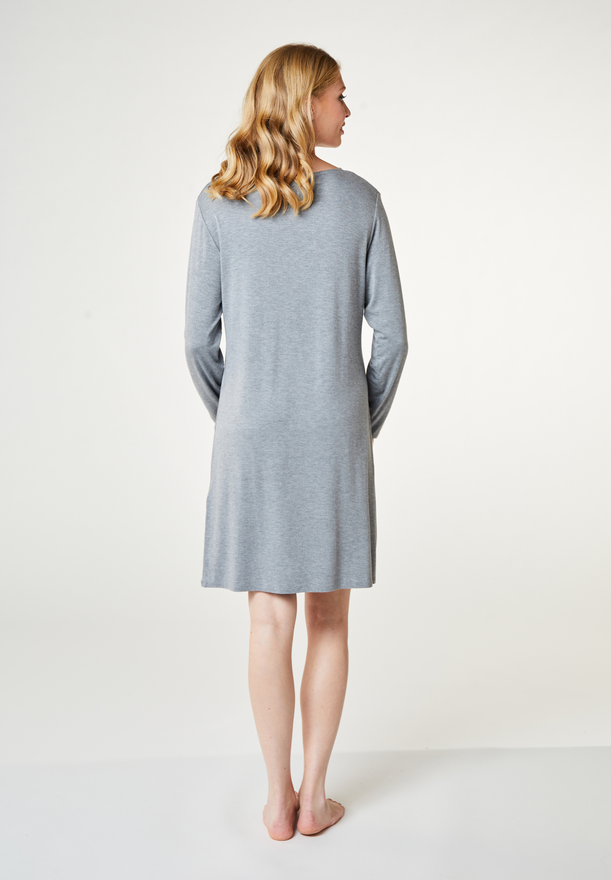 Jacqueline Long Sleeve Dress, Grey Melange