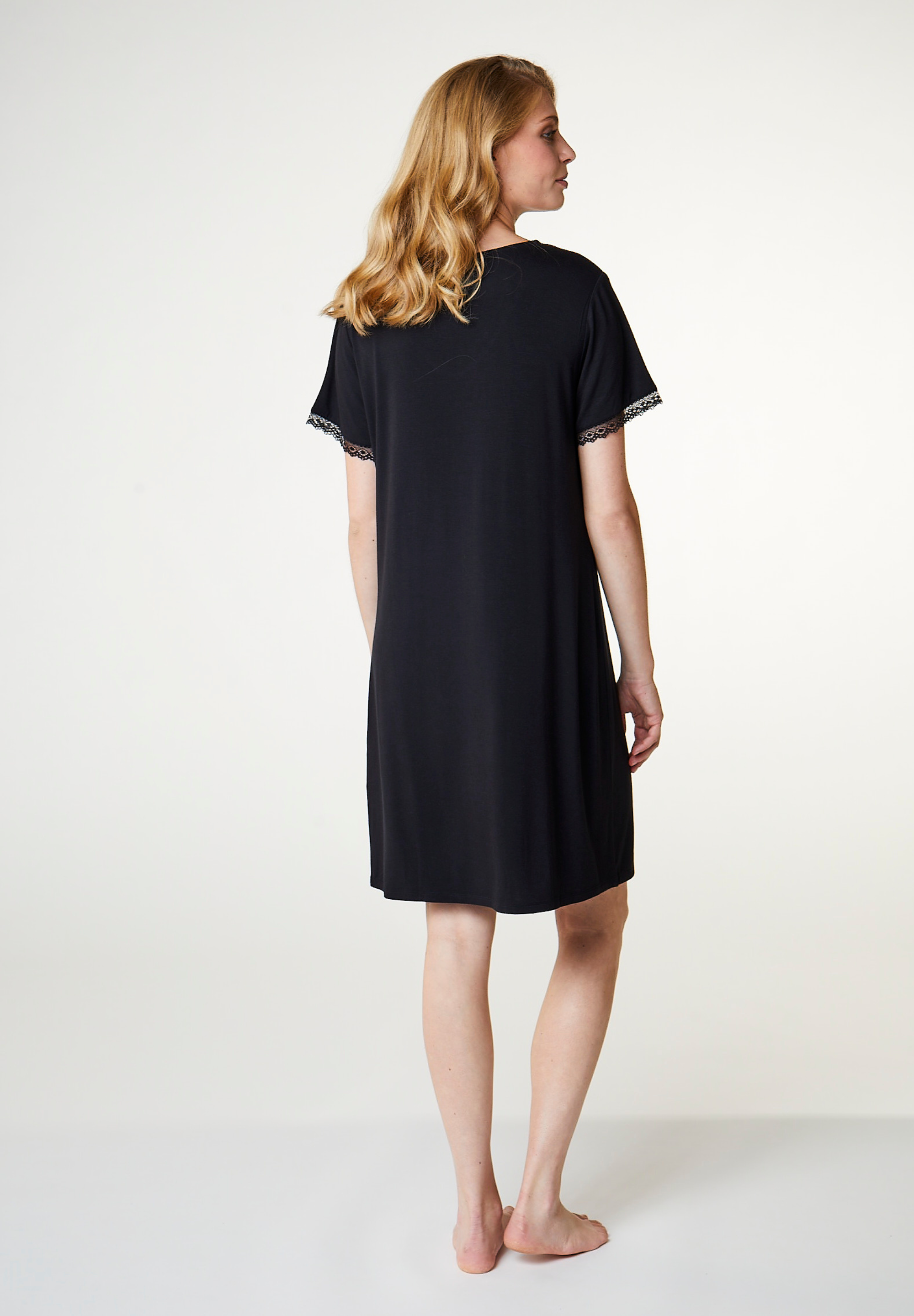 Jacqueline Bamboo Short Sleeve Dress, Black