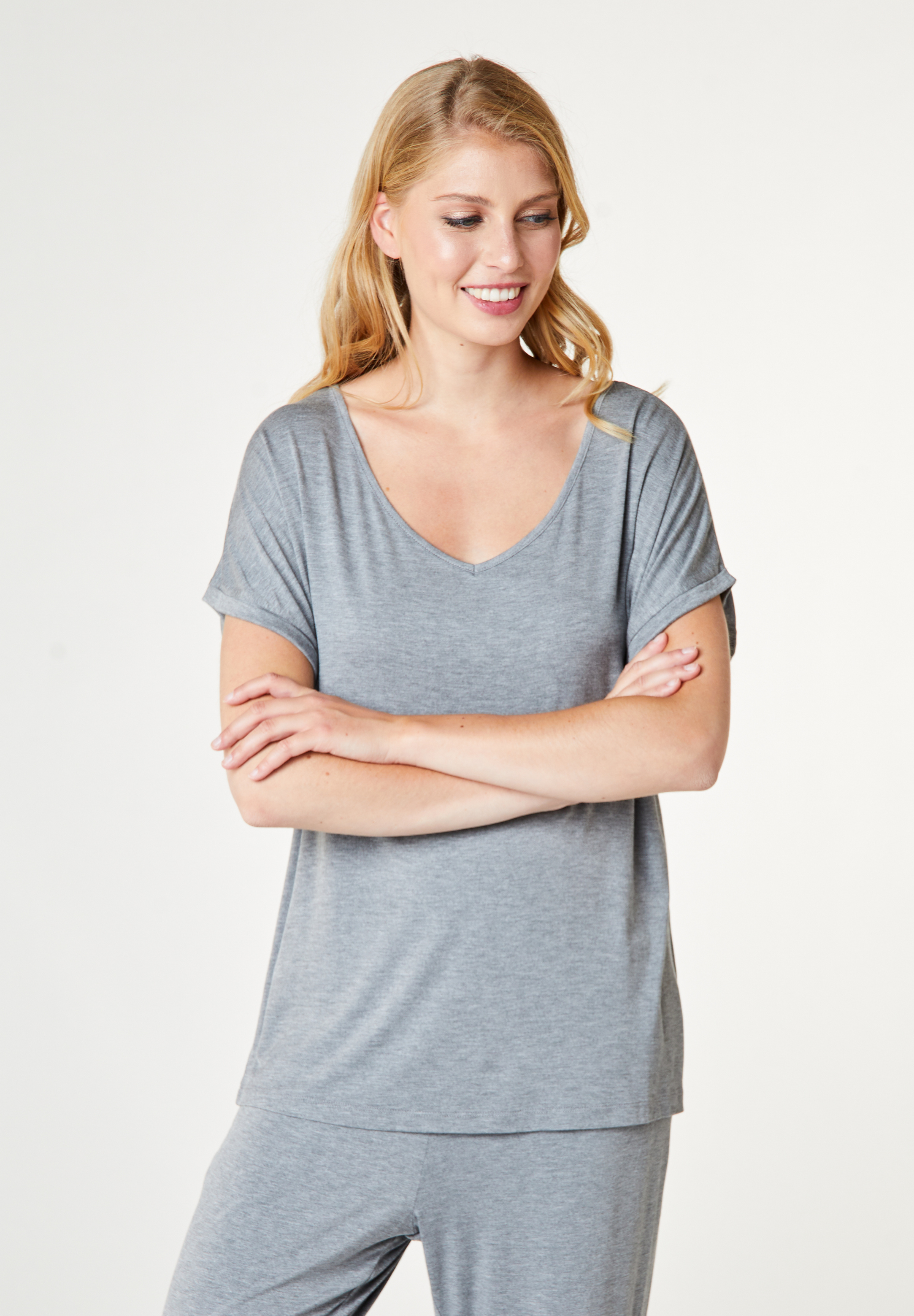 Kelly Short Sleeve T-Shirt, Grey Melange