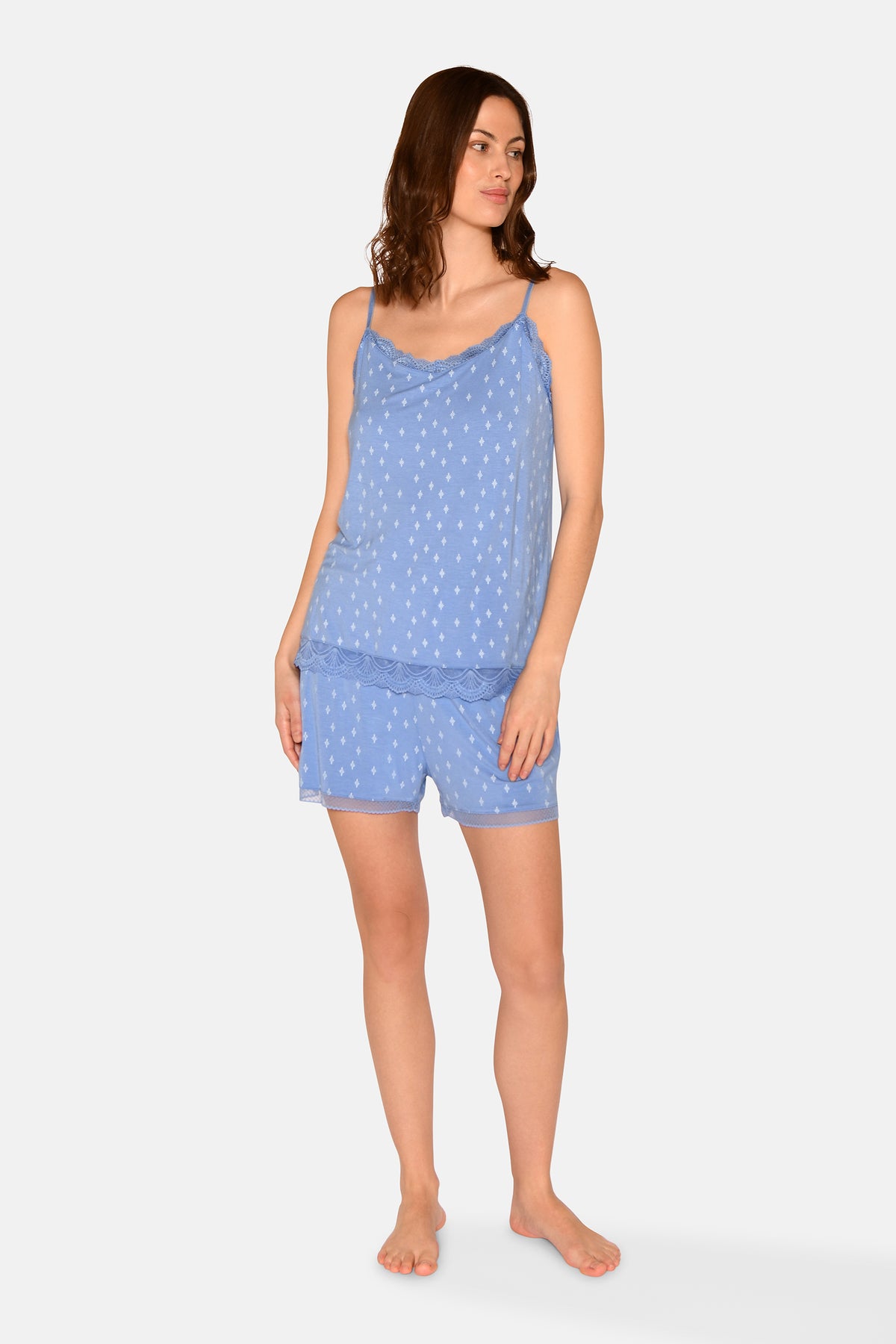 Kendall Chemise Top, Azurine AOP
