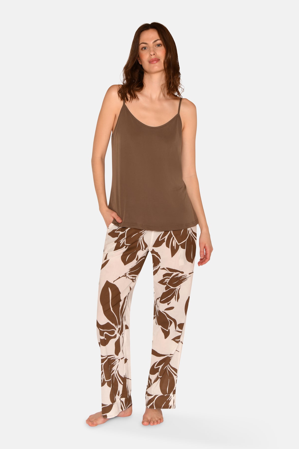 Kendall Chemise Top, Chocolate Chip