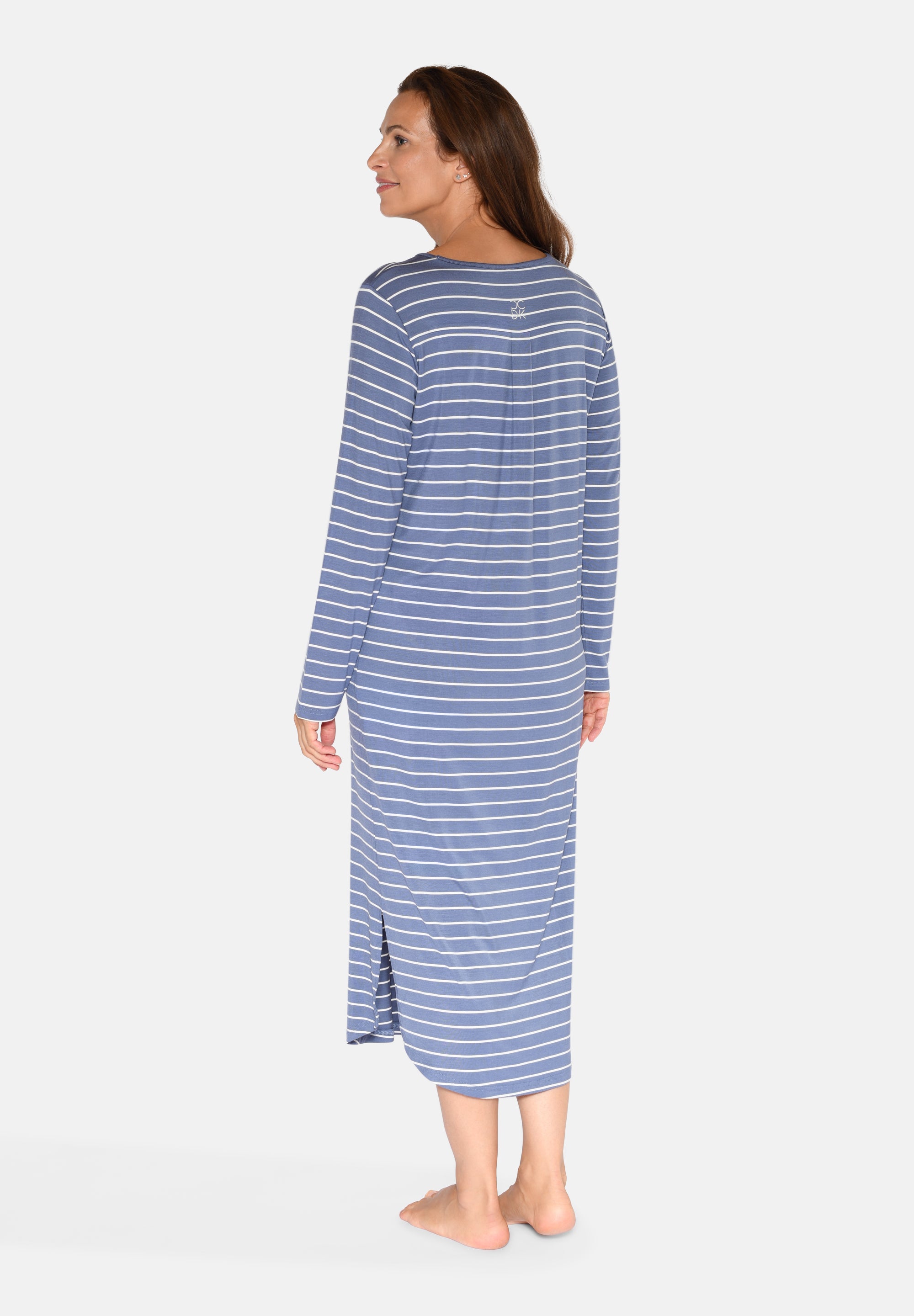 Nicole Long Sleeve Long Dress, Wild Wind Stripe
