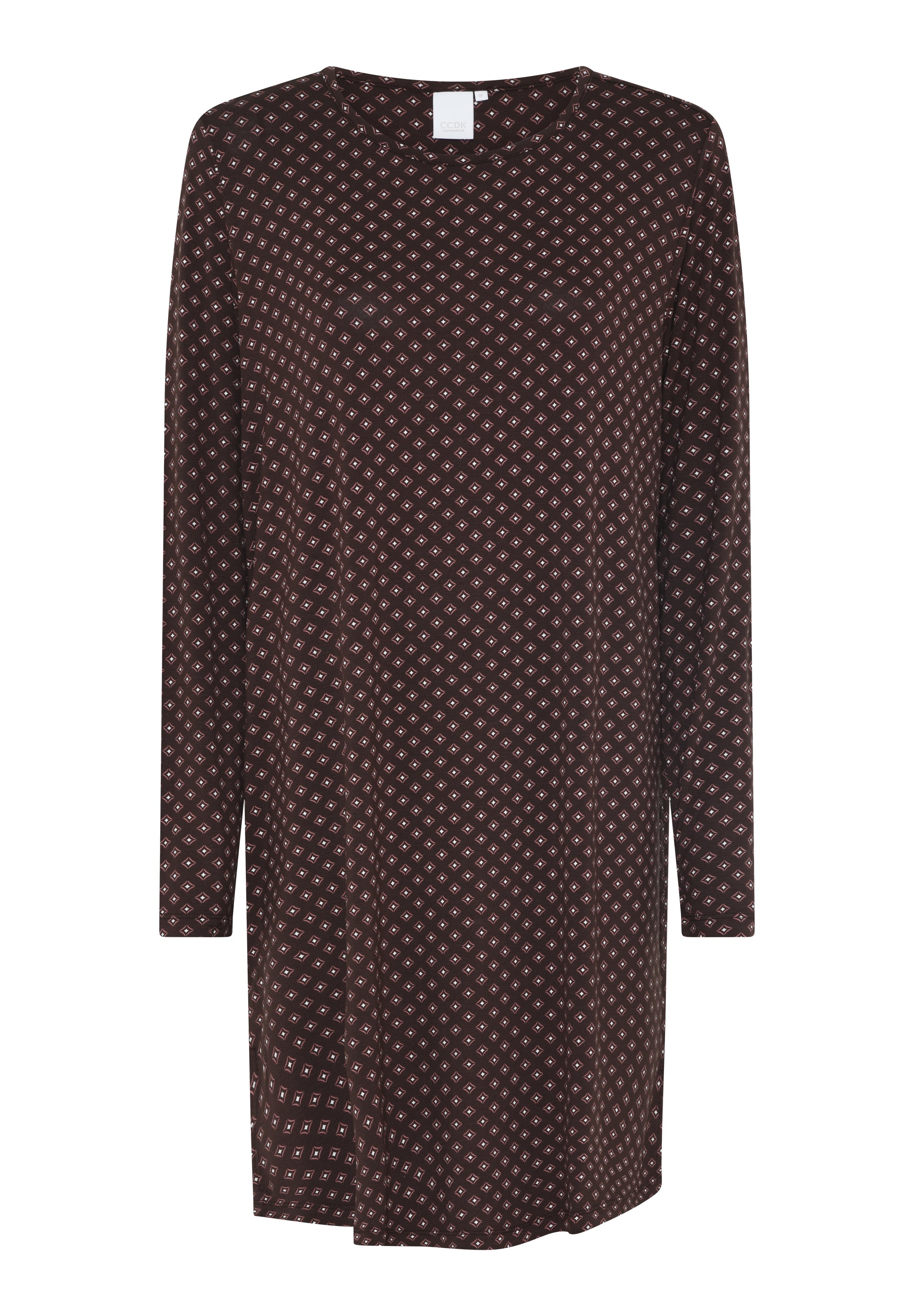 Nicole Long Sleeve Dress, Seal Brown AOP