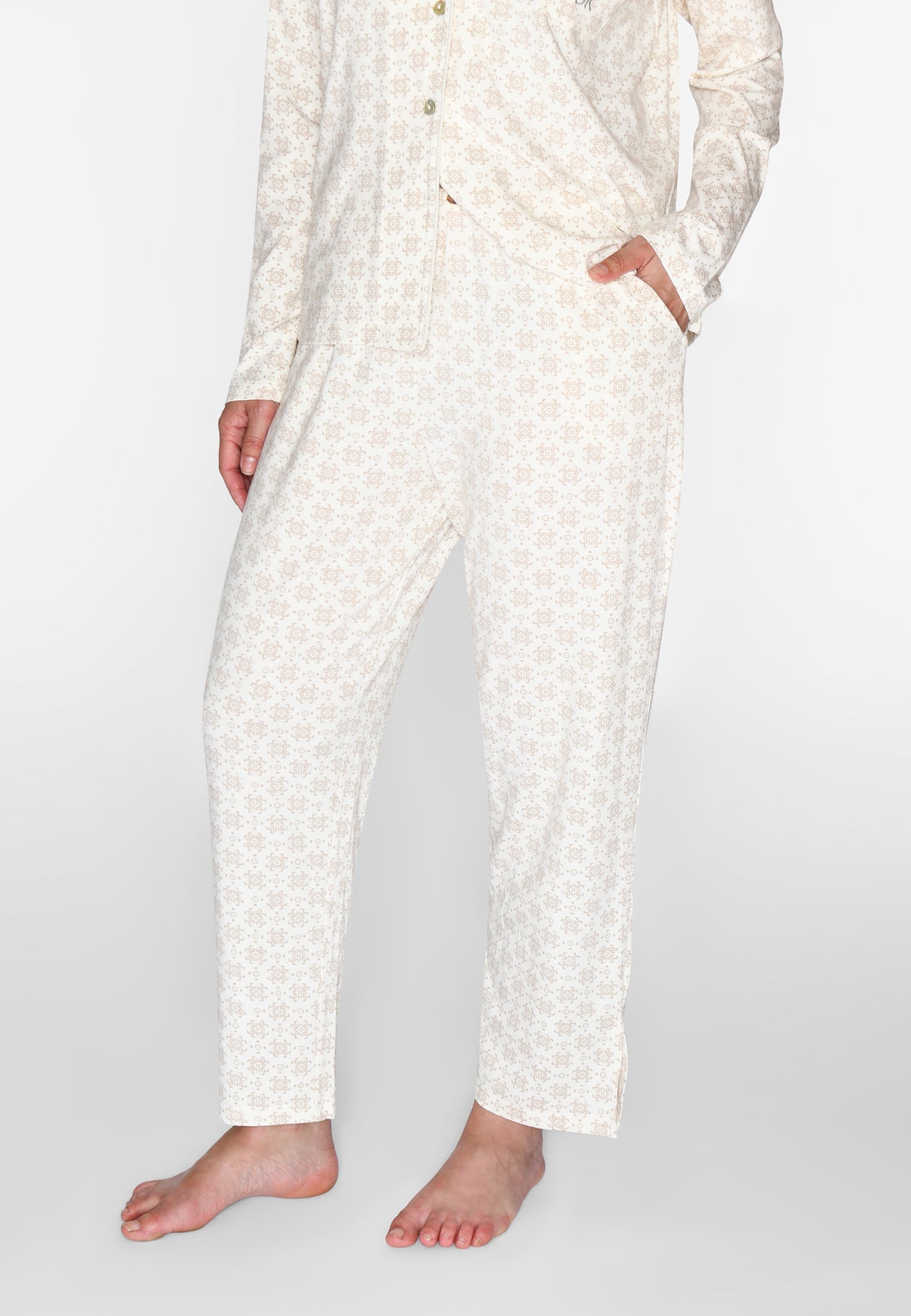 Charlot Crop Pants, Cement AOP