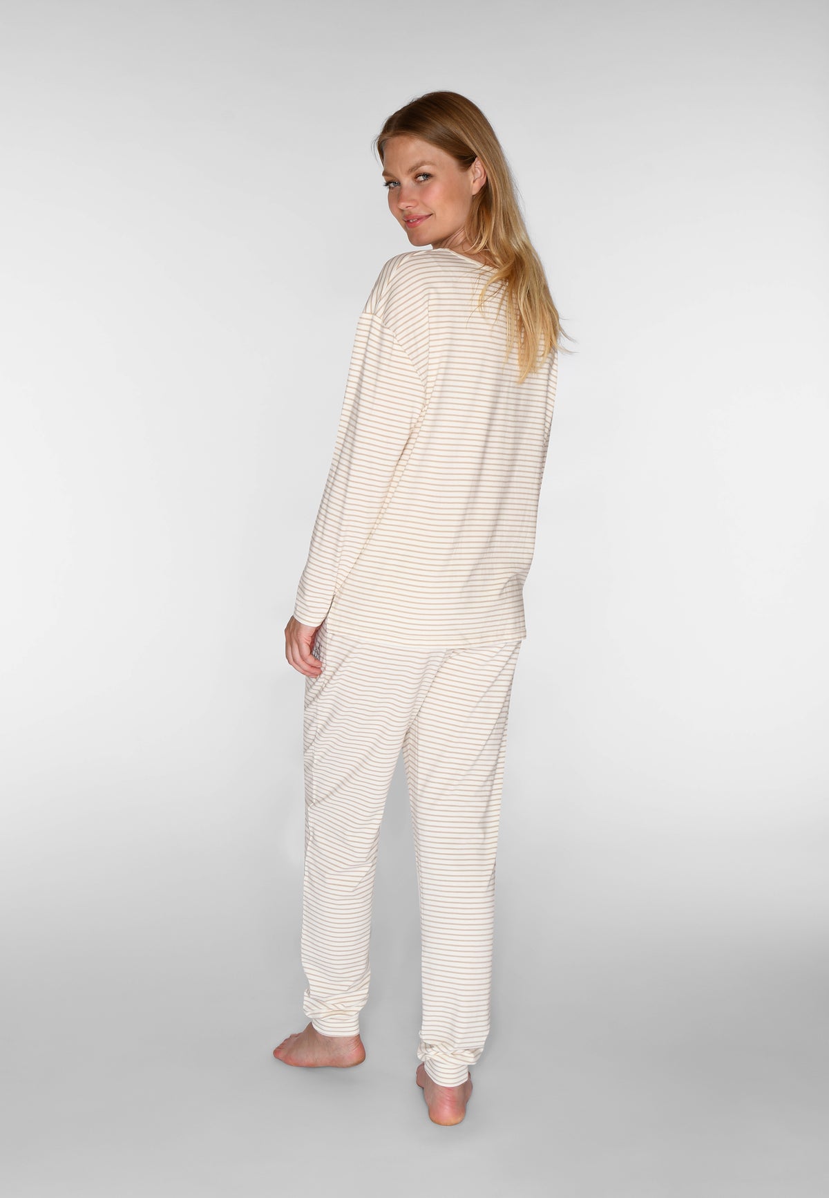 Britt L/S T-shirt, Cement Stripe