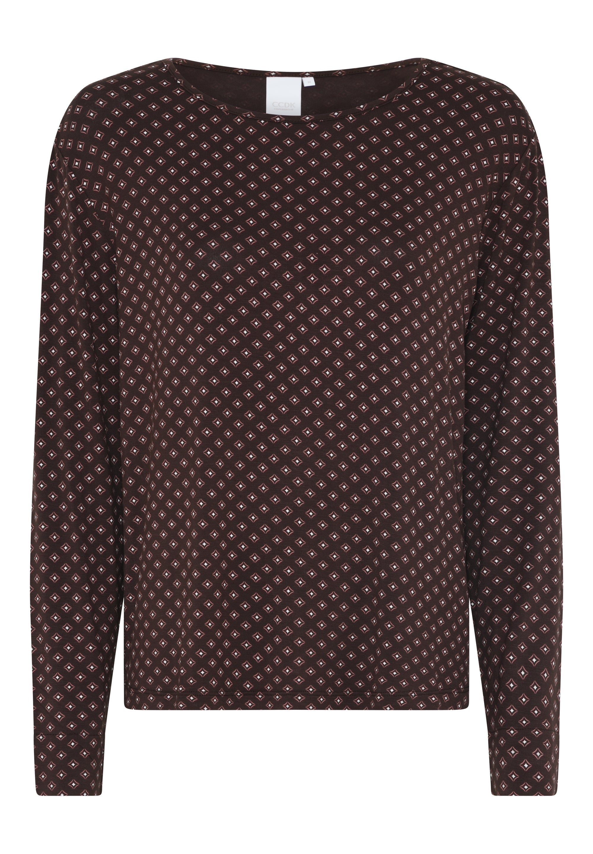 Nisha Long Sleeve T-shirt, Seal Brown AOP
