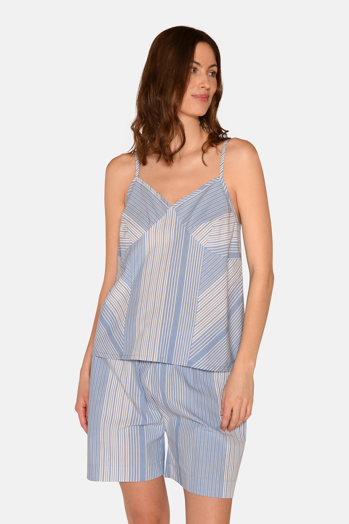 Runa Chemise Top, Azurine Stripe