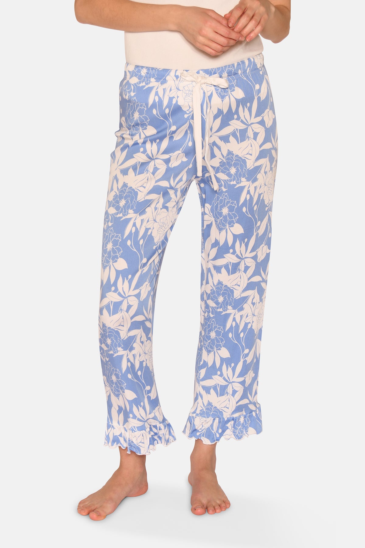 Saga Crop Pants, Azurine AOP.