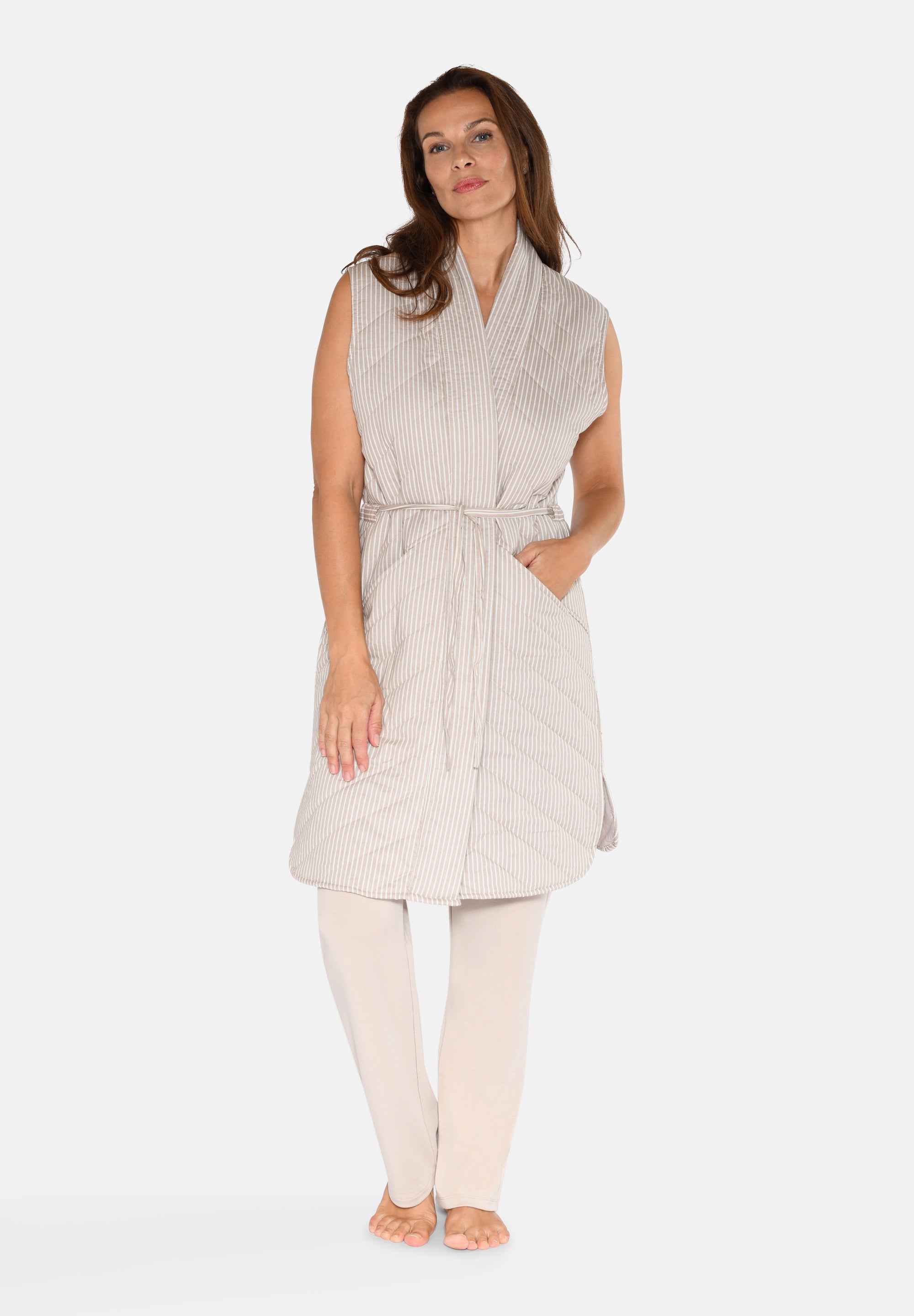 Freja Quilted Waistcoat, String AOP