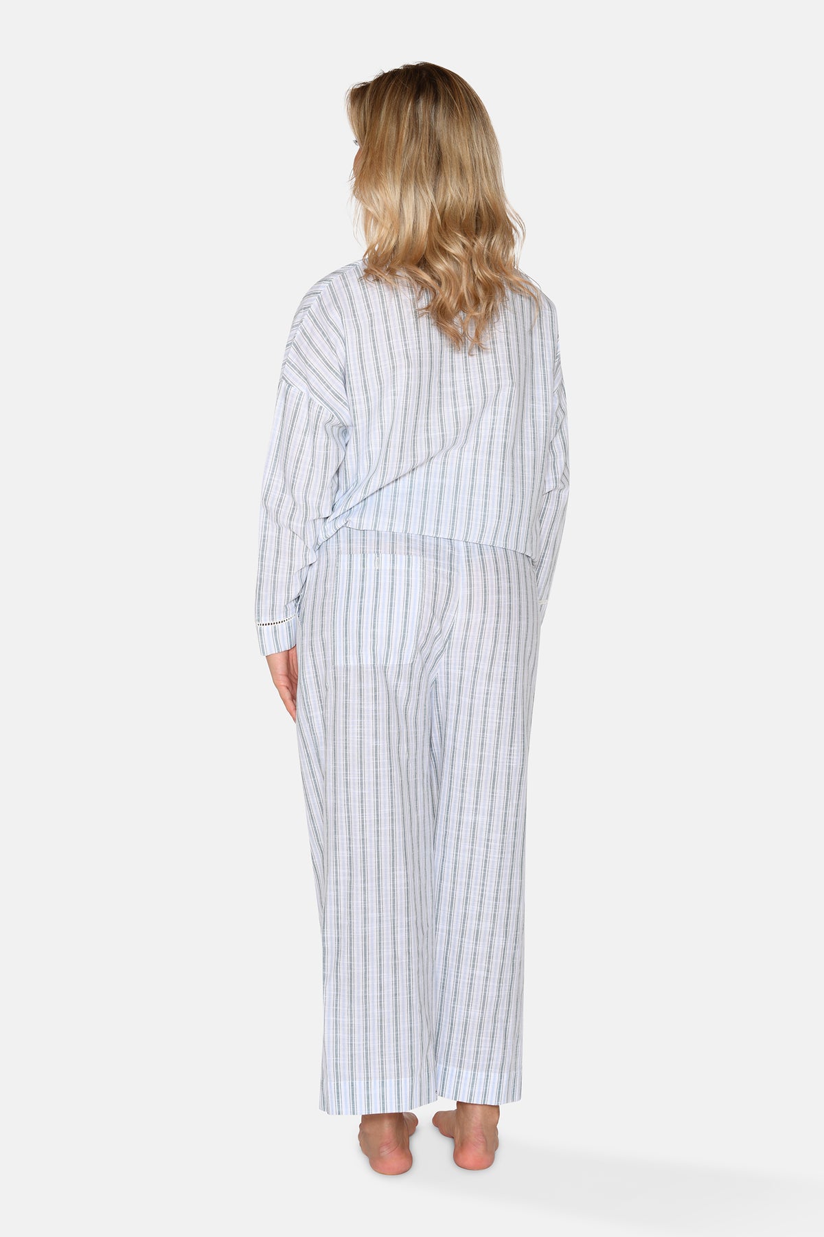 Mila Cropped Pants, Sagebrush Green Stripe