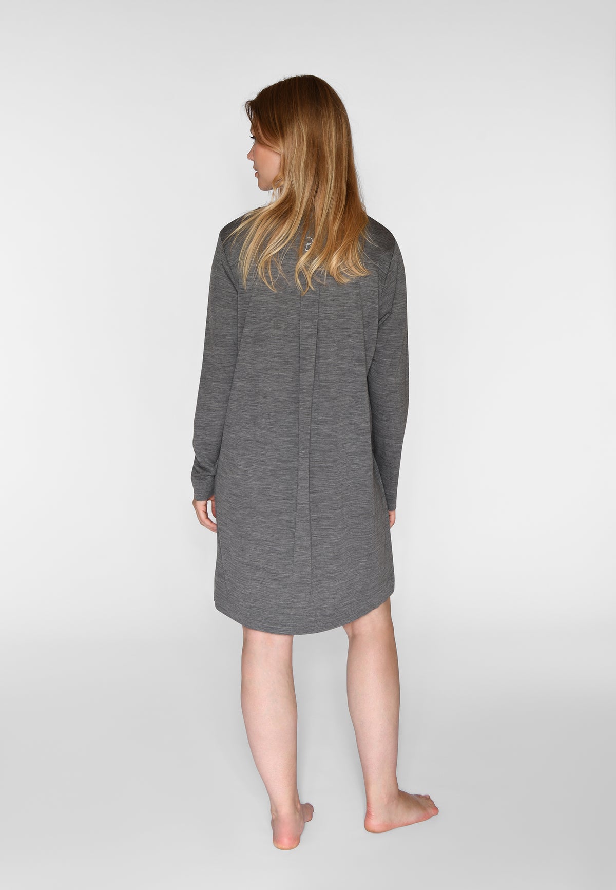 Marcia L/S Dress, Dark Grey Melange