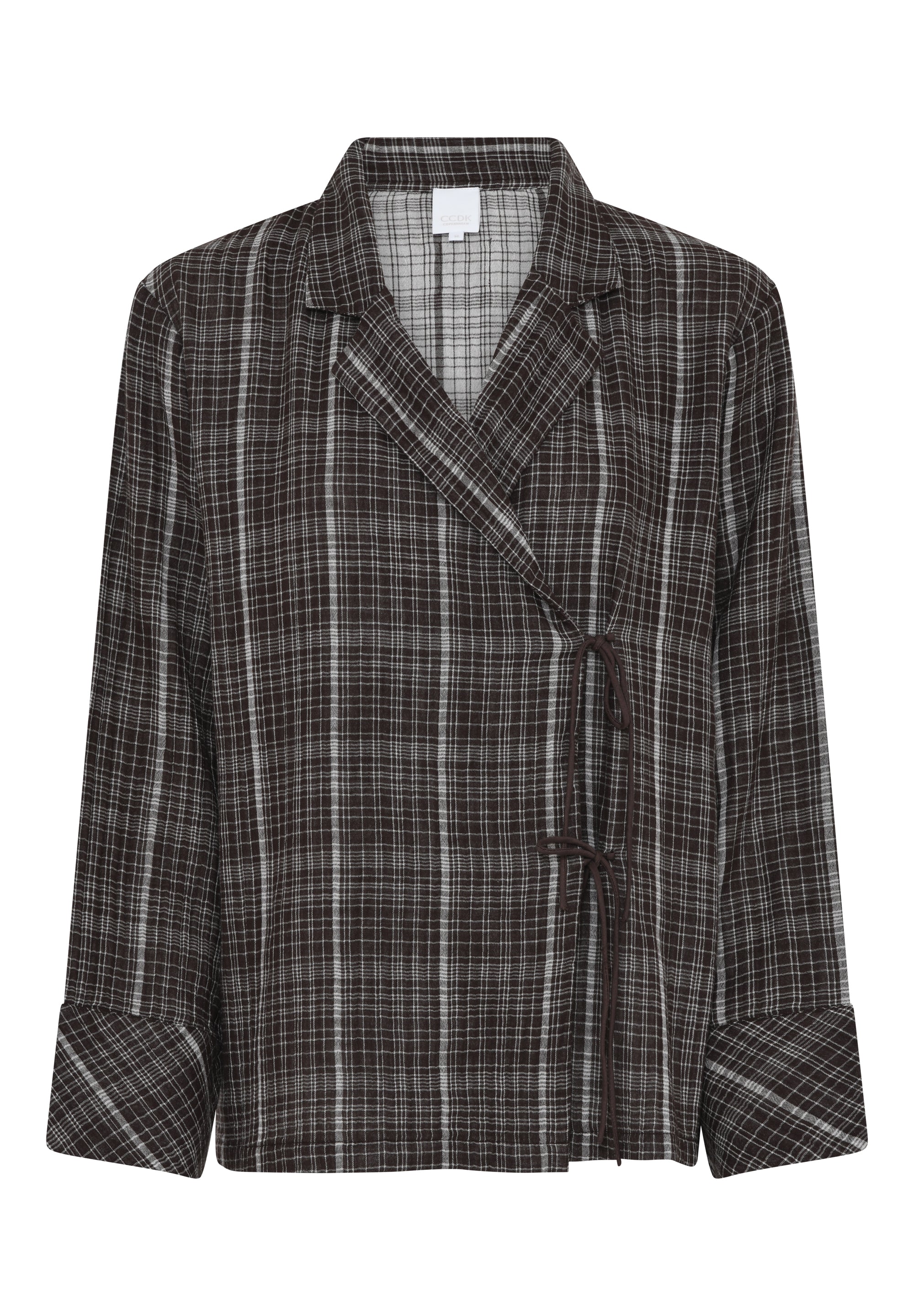 Nanny Blouse, Seal Brown Check
