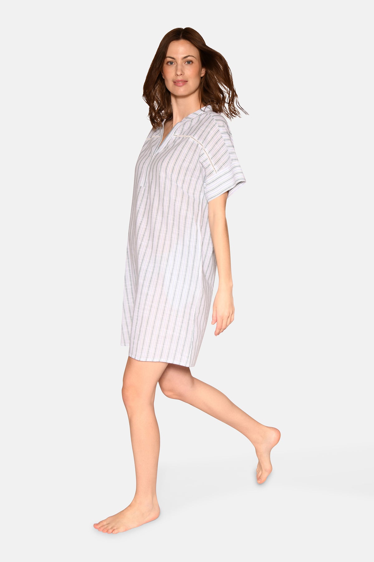 Aya Dress, Sagebrush Green Stripe