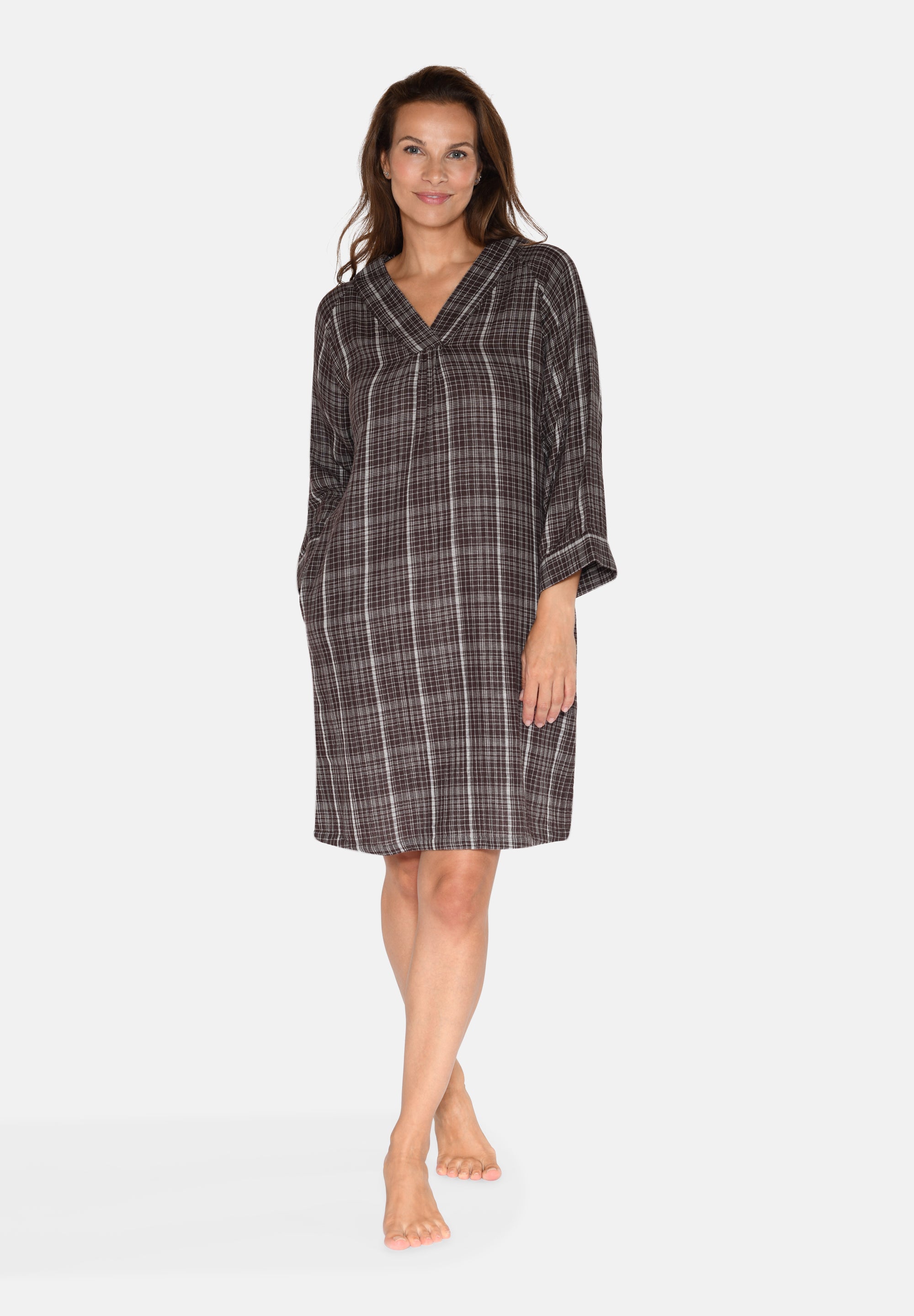 Elly Tunic, Seal Brown Check