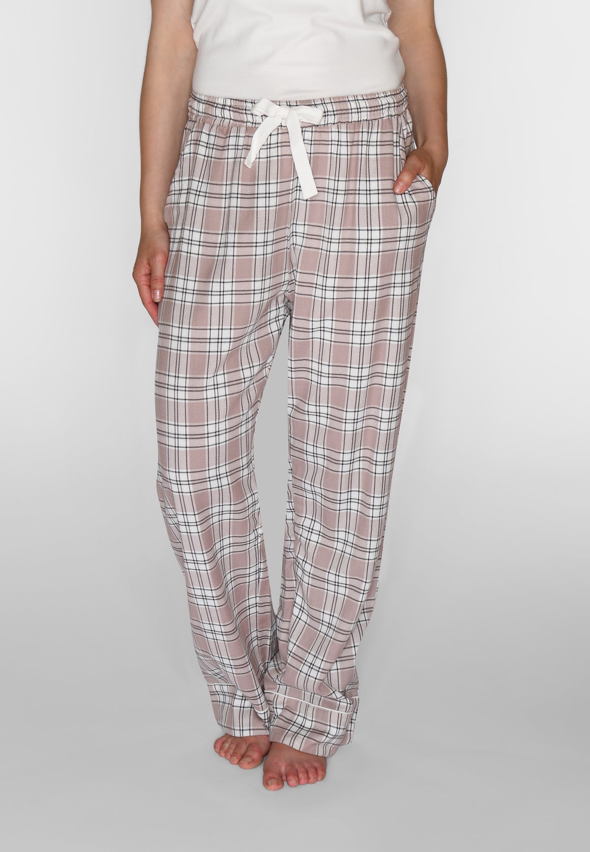 Nicola Check Pants, Violet Ice Check