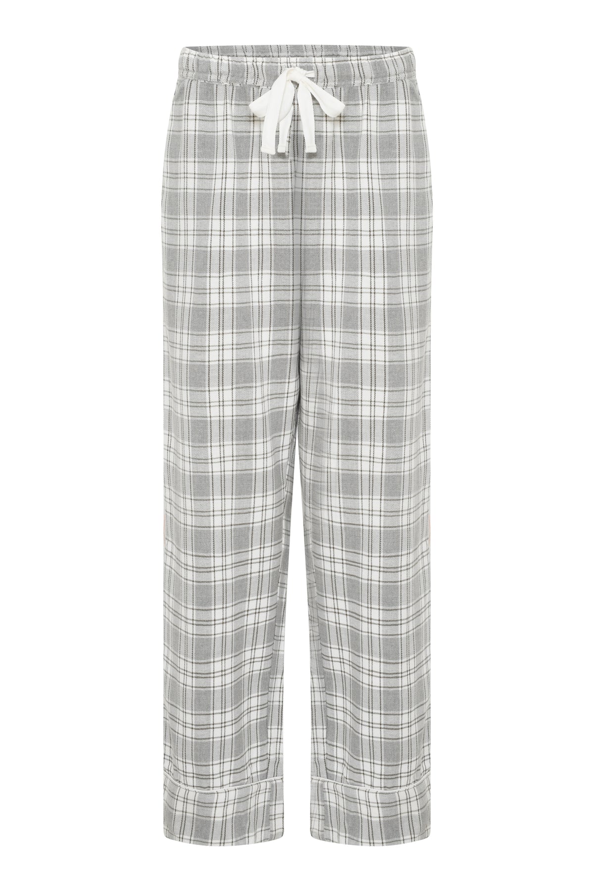 Nicola Check Pants, Grey Melange Check