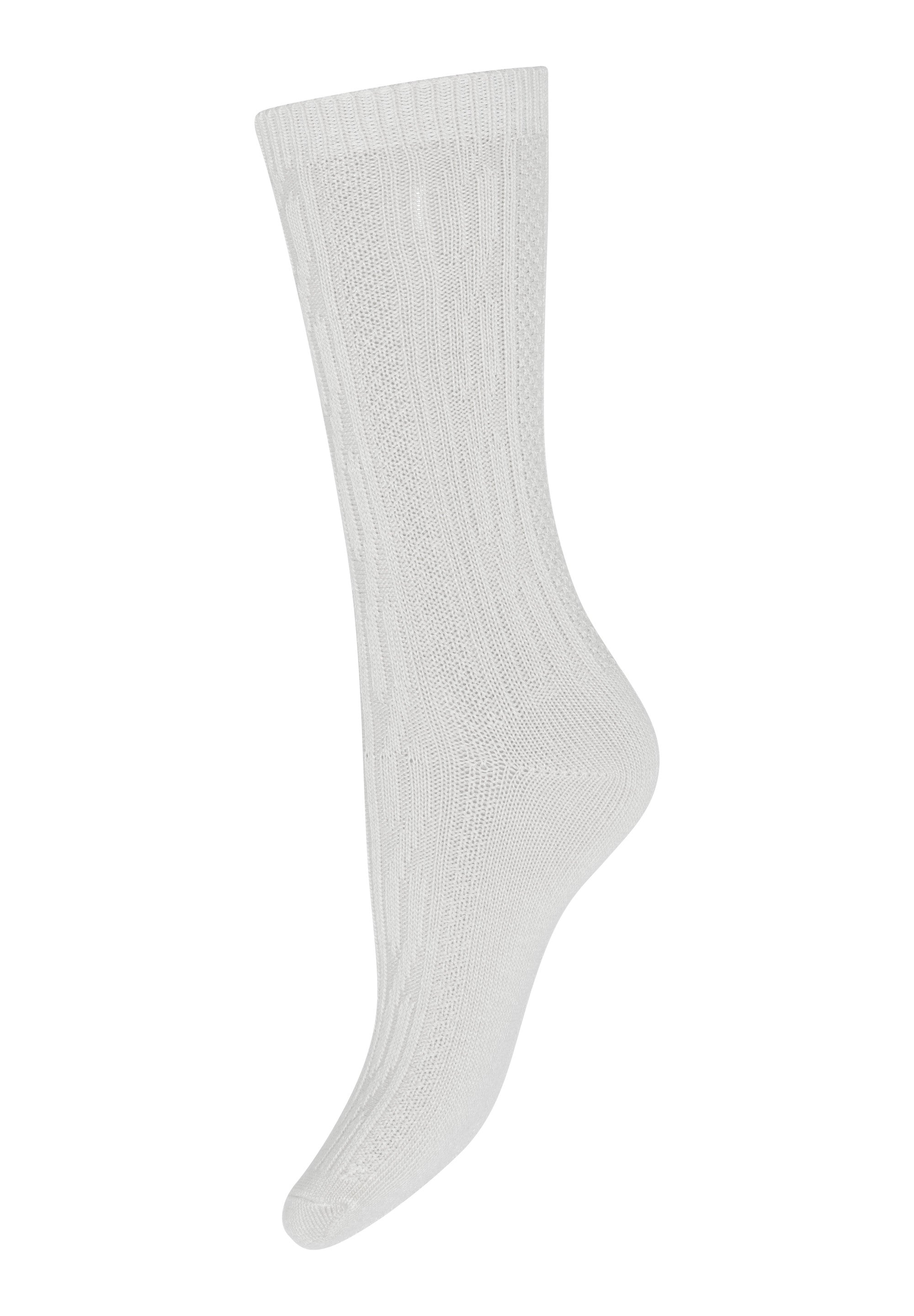 Cable Knit Socks, Snow White