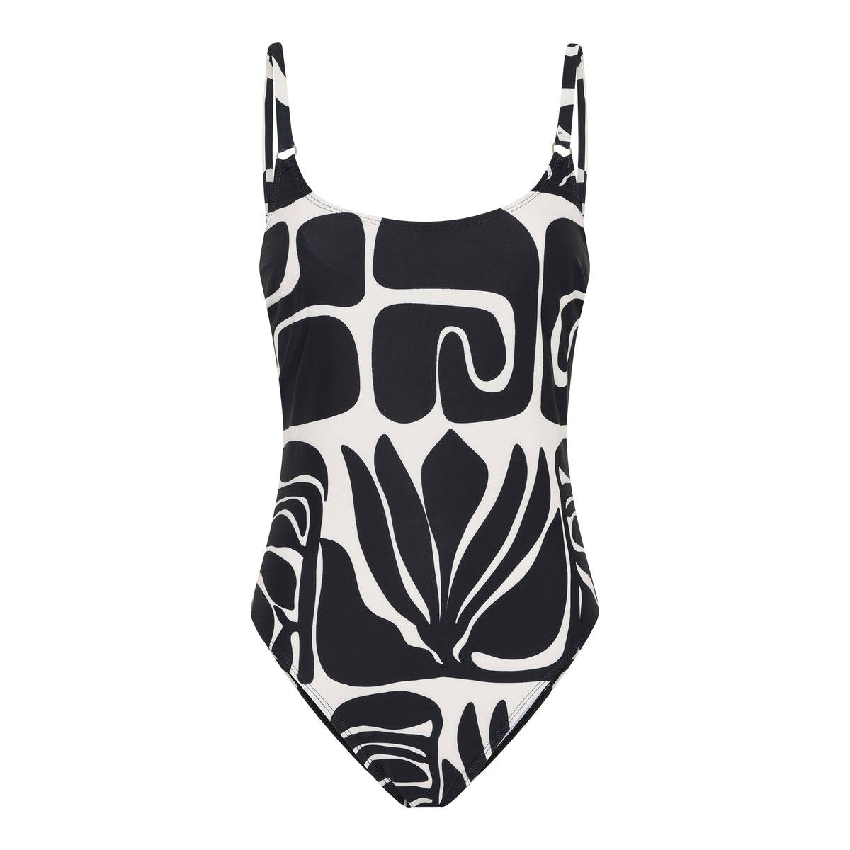 Bella Swimsuit w. Wire, Black AOP