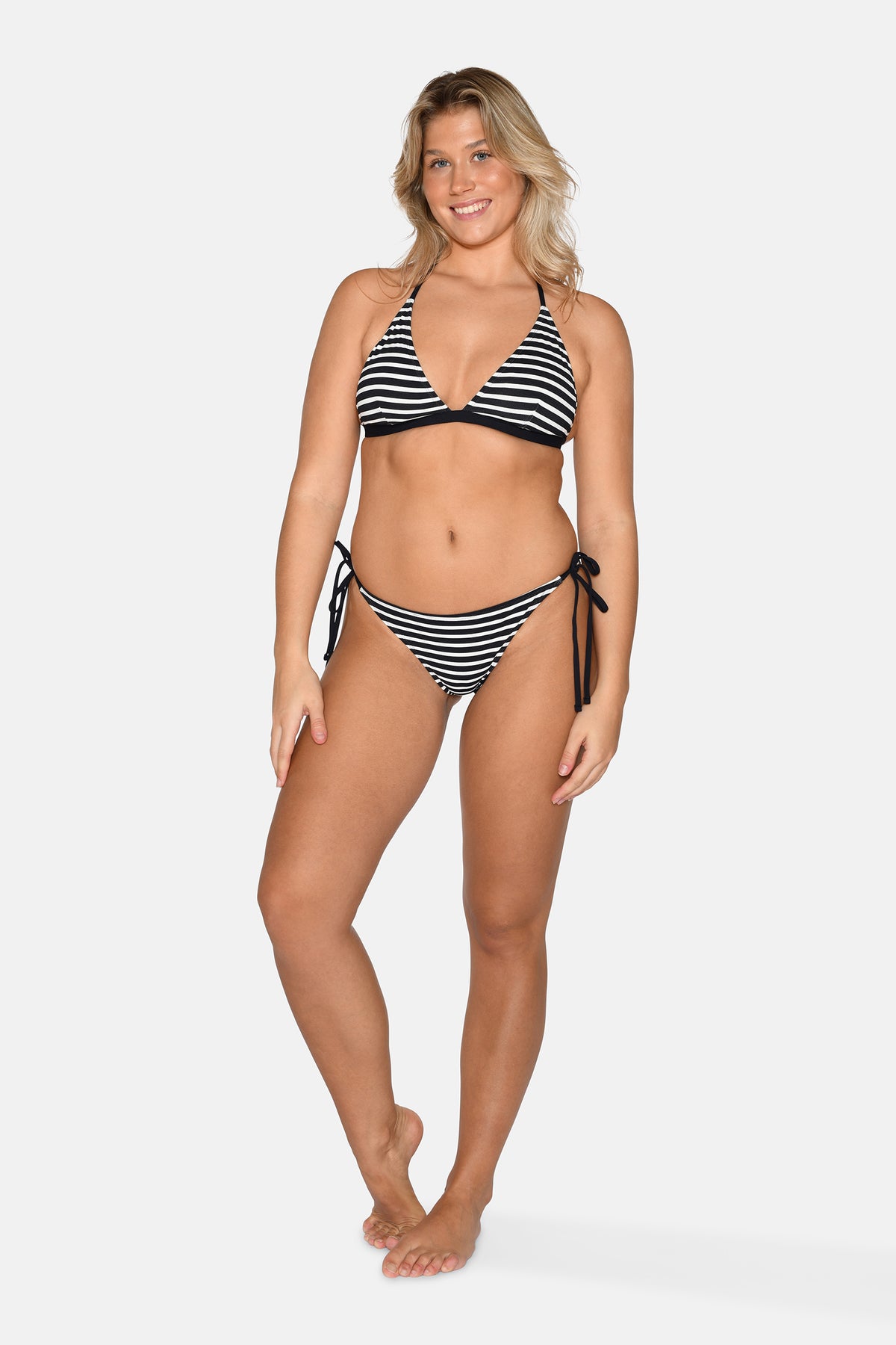 Carin Tie Tanga Bikini Brief, Black Stripe