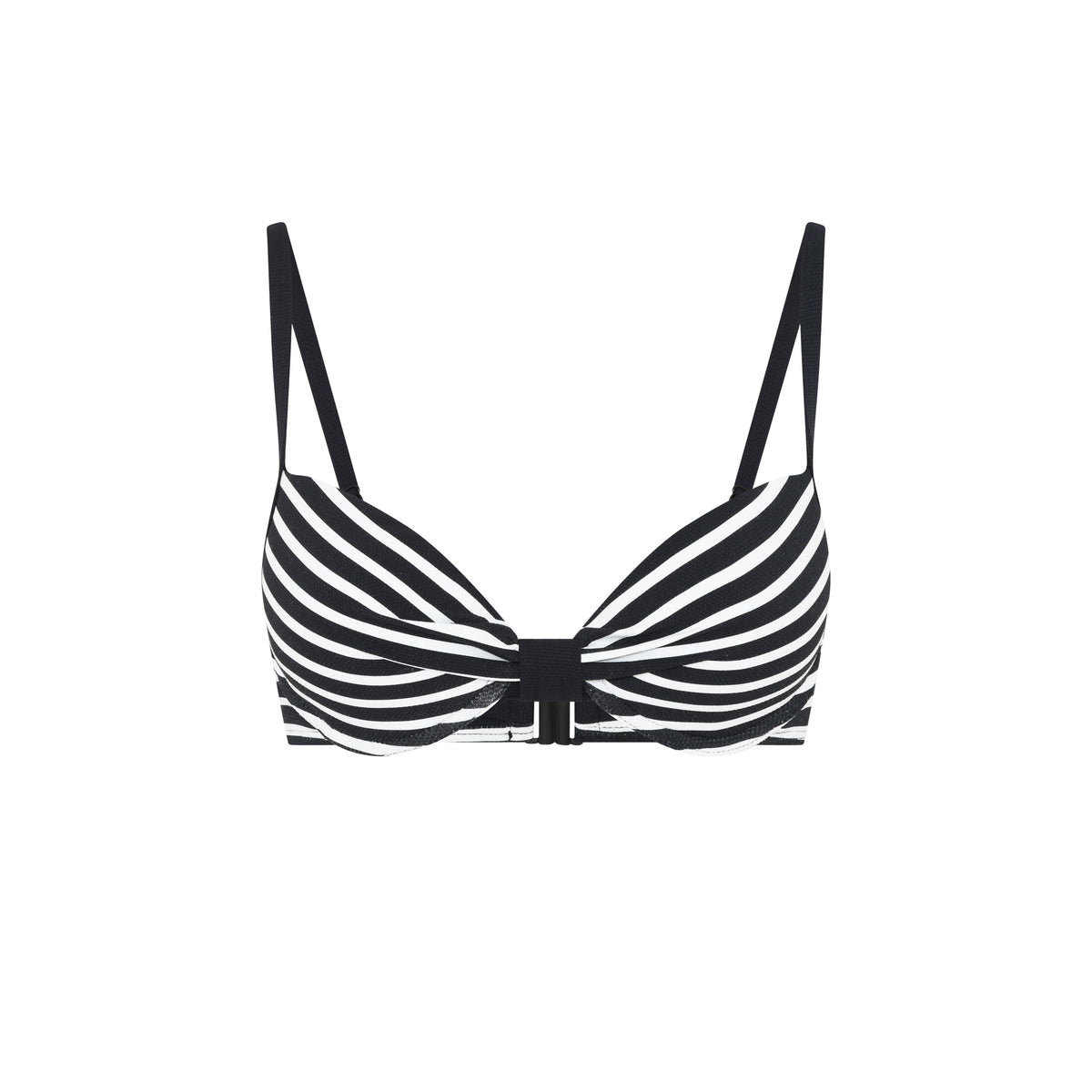 Demi Bikini Top Moulded w. Wire, Black Stripe