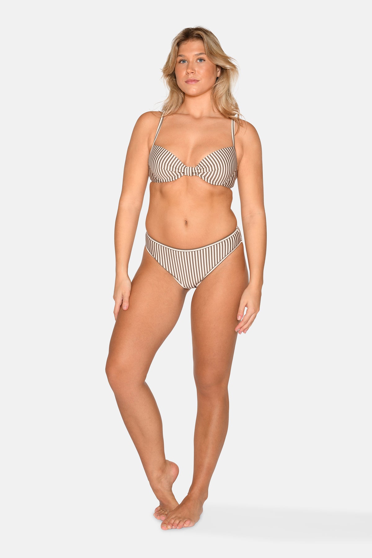 Demi Bikini Top Moulded w. Wire, Chocolate Chip Stripe
