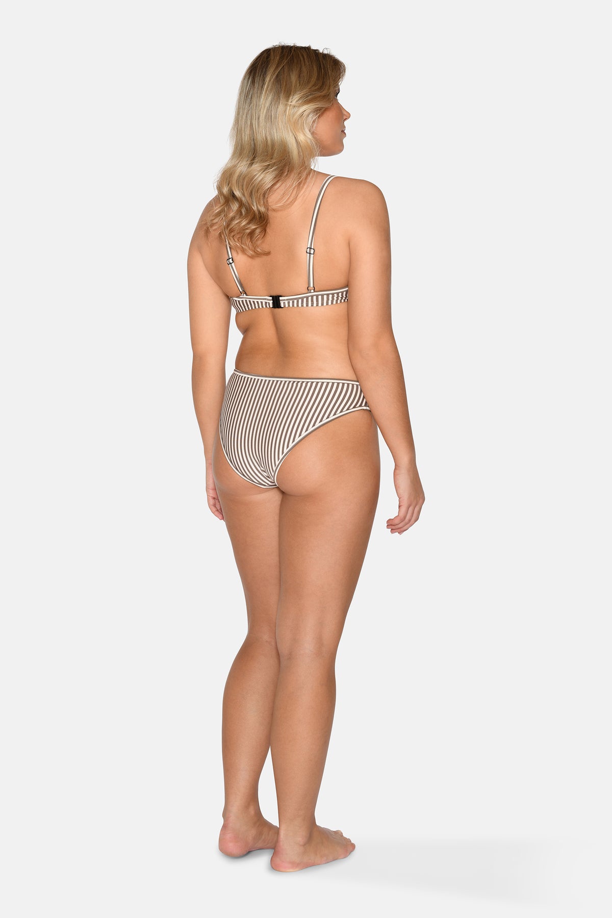 Demi Bikini Top Moulded w. Wire, Chocolate Chip Stripe